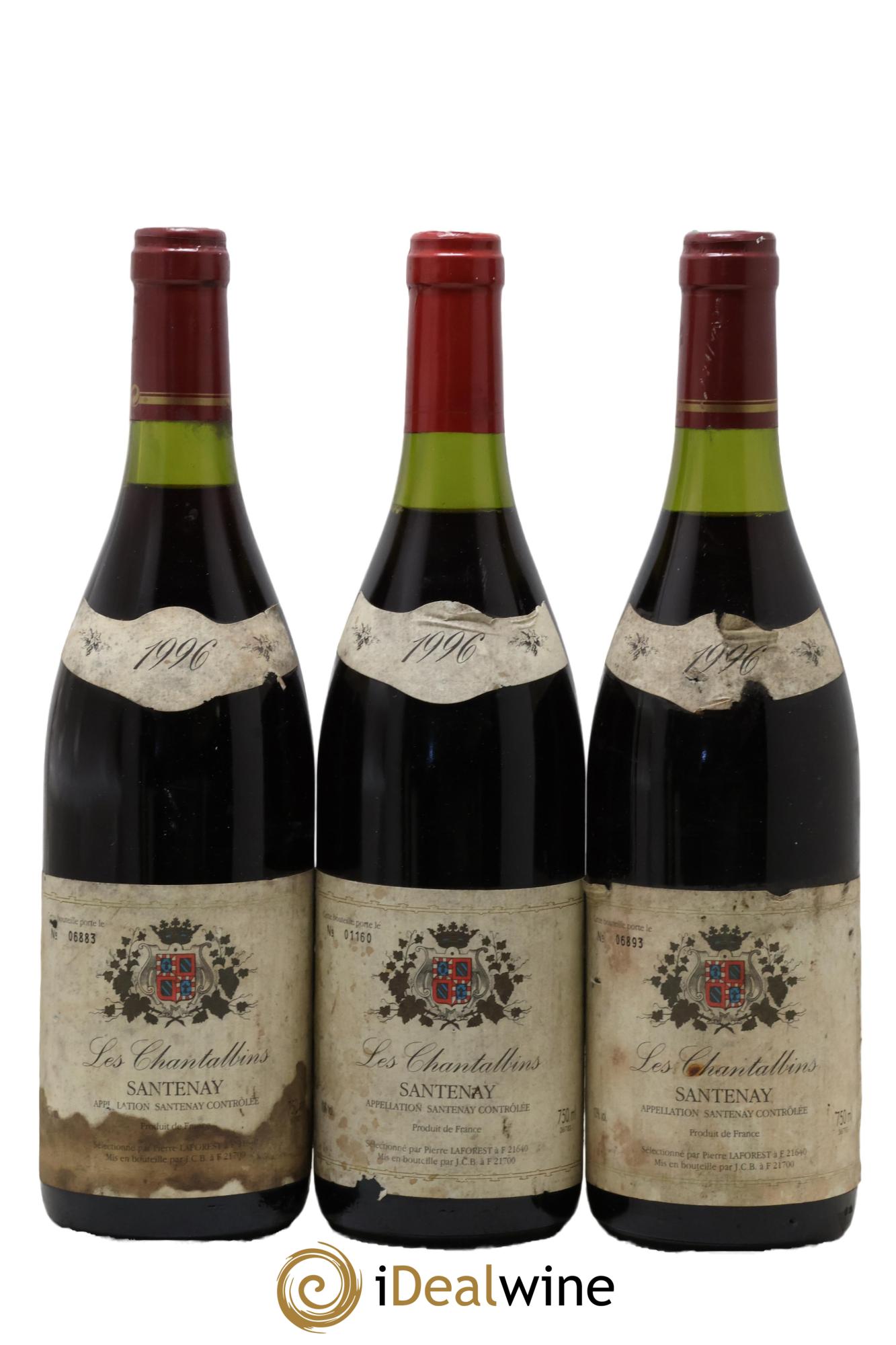 Santenay Les Chantalbins Pierre Laforest 1996 - Lotto di 3 bottiglie - 0