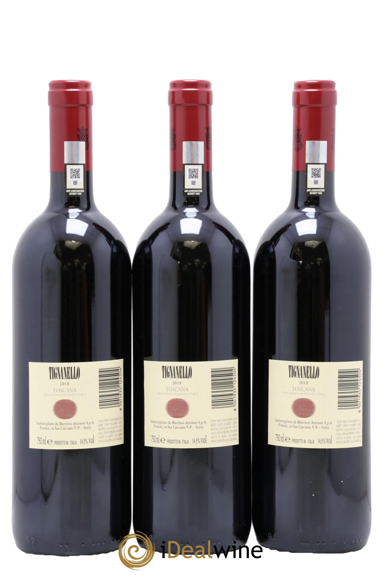 Toscana IGT Tignanello Tenuta Tignanello - Marchesi Antinori 2018 - Lotto di 3 bottiglie - 1