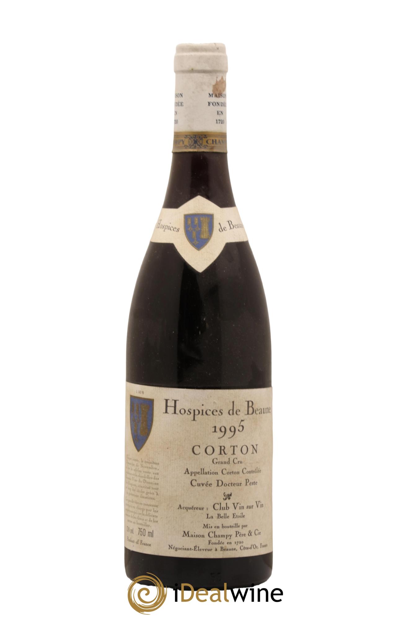 Corton Grand Cru Hospices de Beaune Cuvée Docteur Peste Club Vin sur Vin 1995 - Lot de 1 bouteille - 0