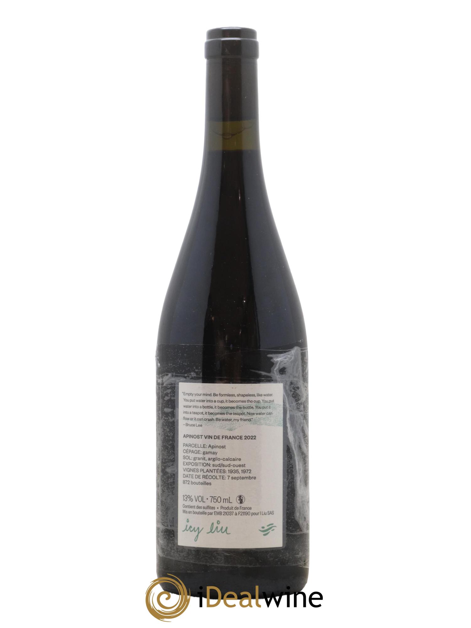 Vin de France Apinost Icy liu 2022 - Lotto di 1 bottiglia - 1