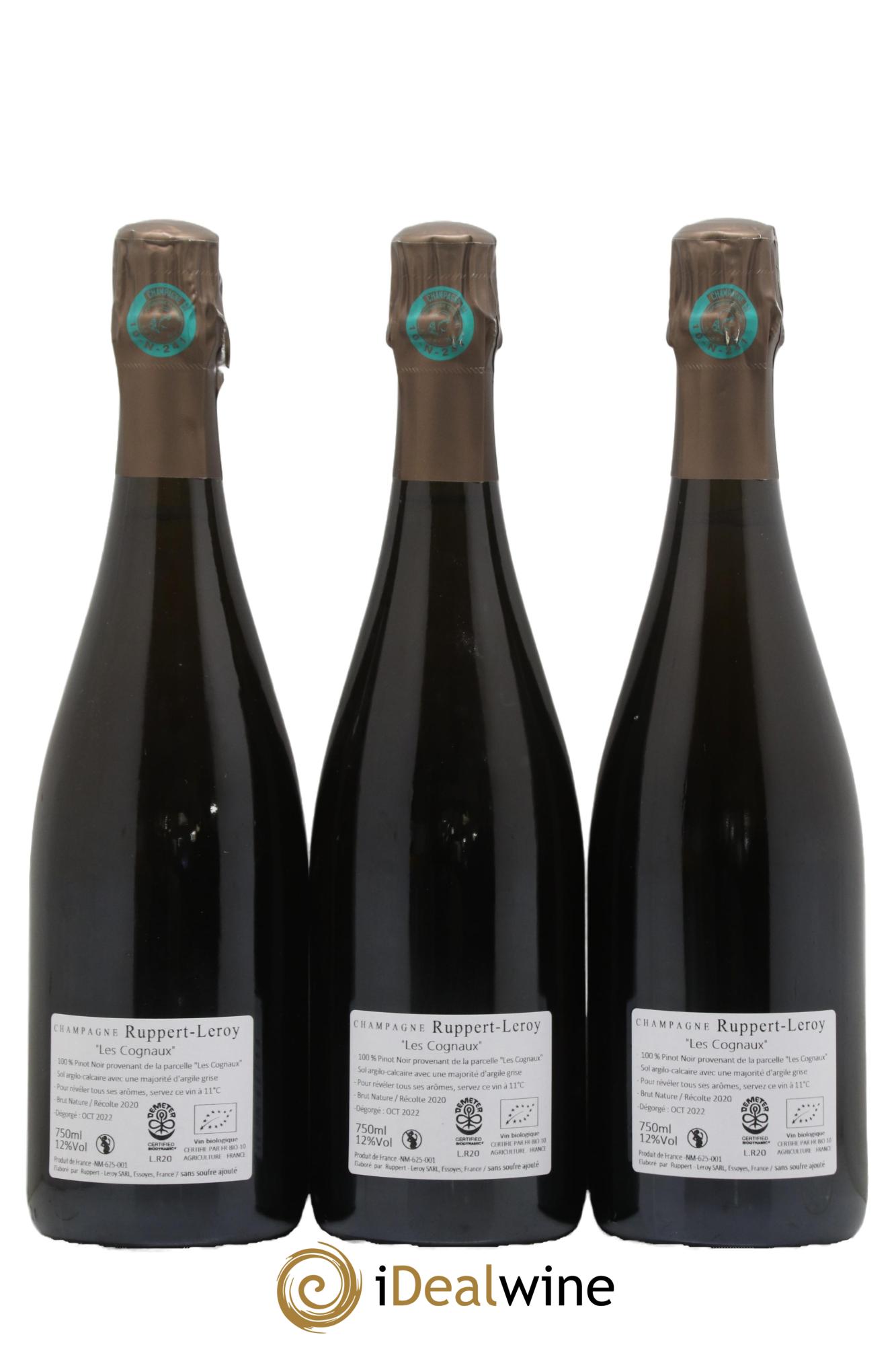 Les Cognaux Brut Nature Ruppert-Leroy 2020 - Lot de 3 bouteilles - 1