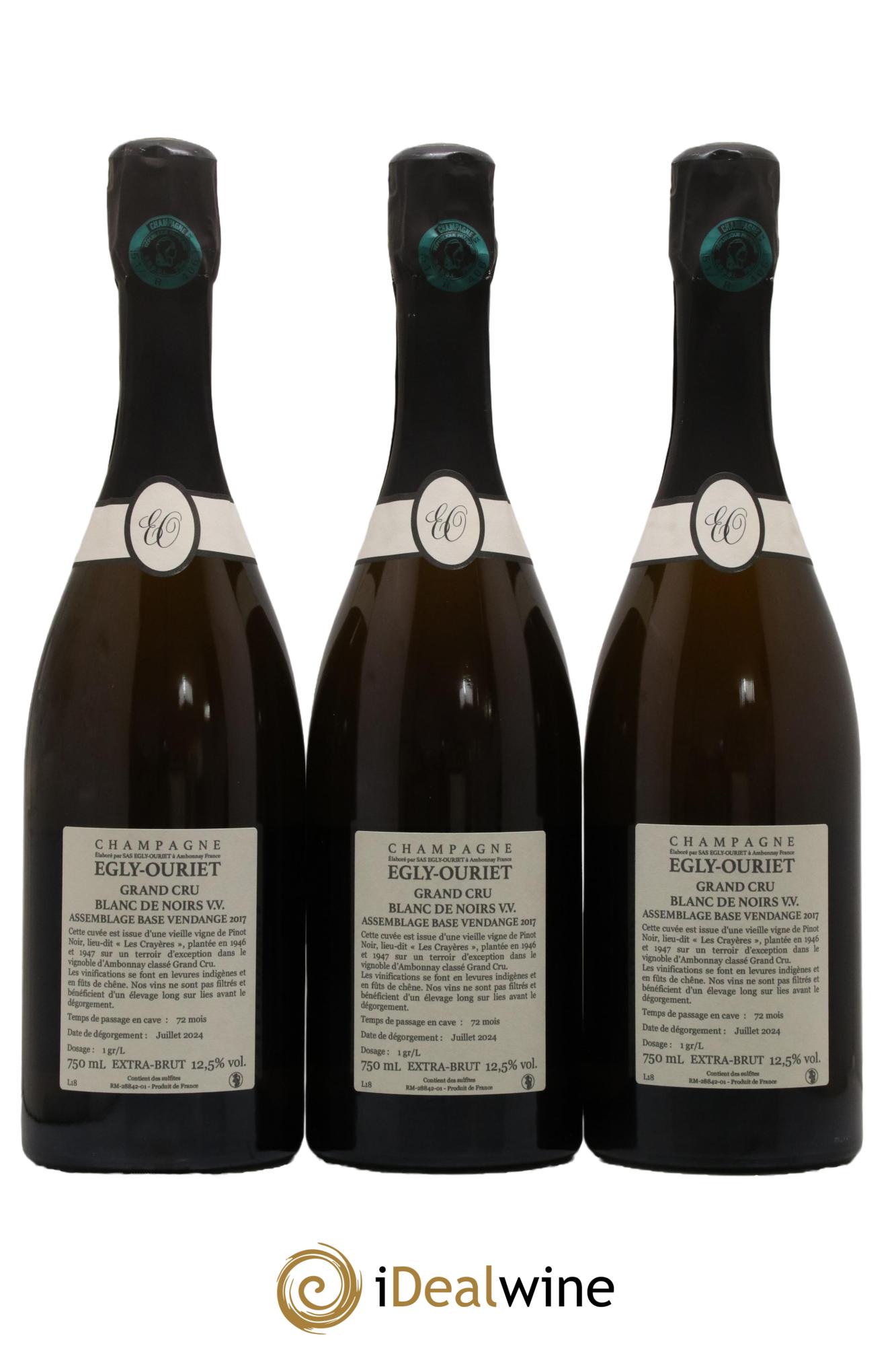 Blanc de Noirs Les Crayères Vieilles vignes Egly-Ouriet - Lot of 3 bottles - 1