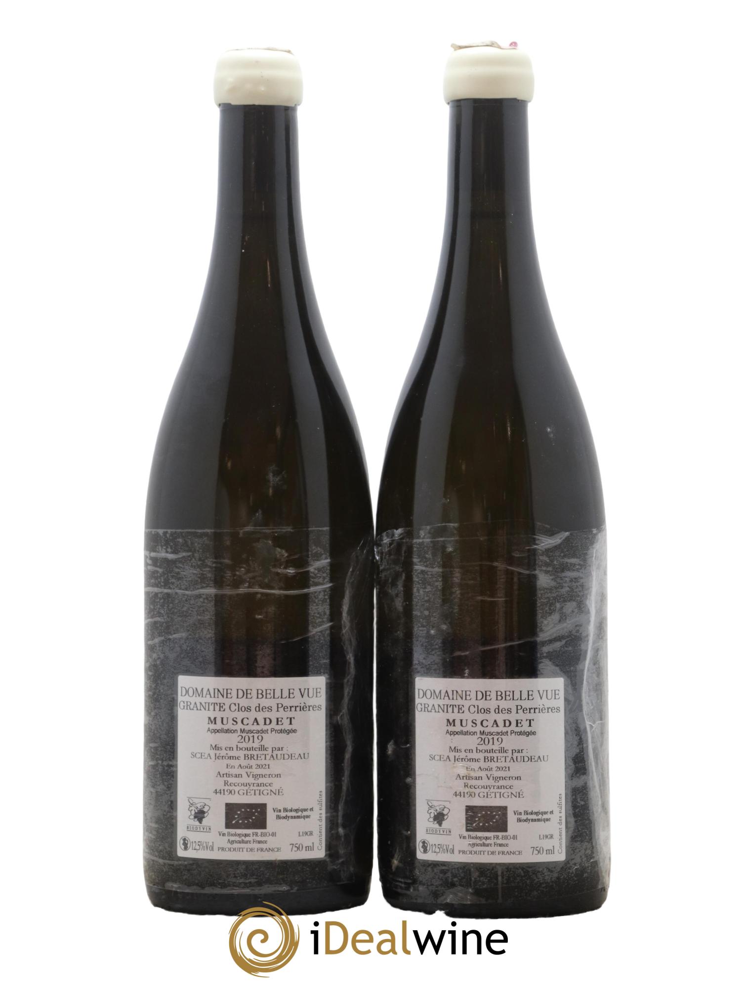 Muscadet-Sèvre-et-Maine Granite Clos des Perrières Jérôme Bretaudeau - Domaine de Bellevue 2019 - Lot de 2 bouteilles - 1