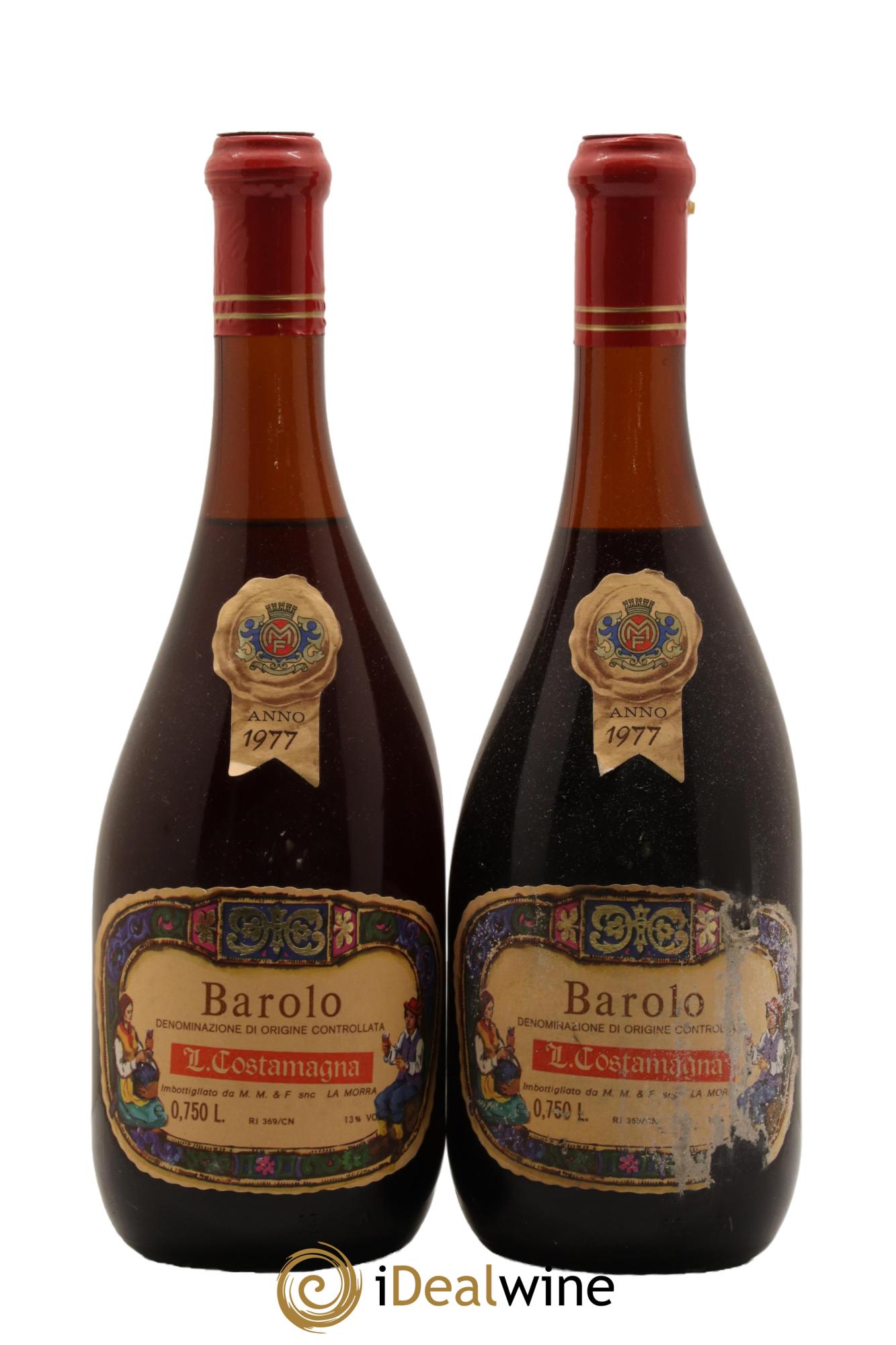 Barolo L Costamagna 1977 - Lot de 2 bouteilles - 0