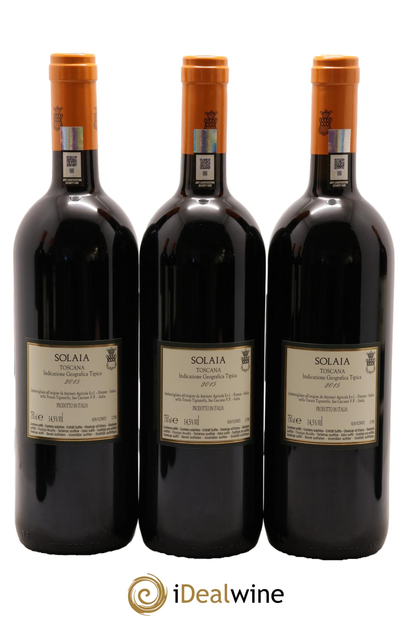 Toscana IGT Solaia Tenuta Tignanello - Marchesi Antinori 2015 - Lotto di 6 bottiglie - 3