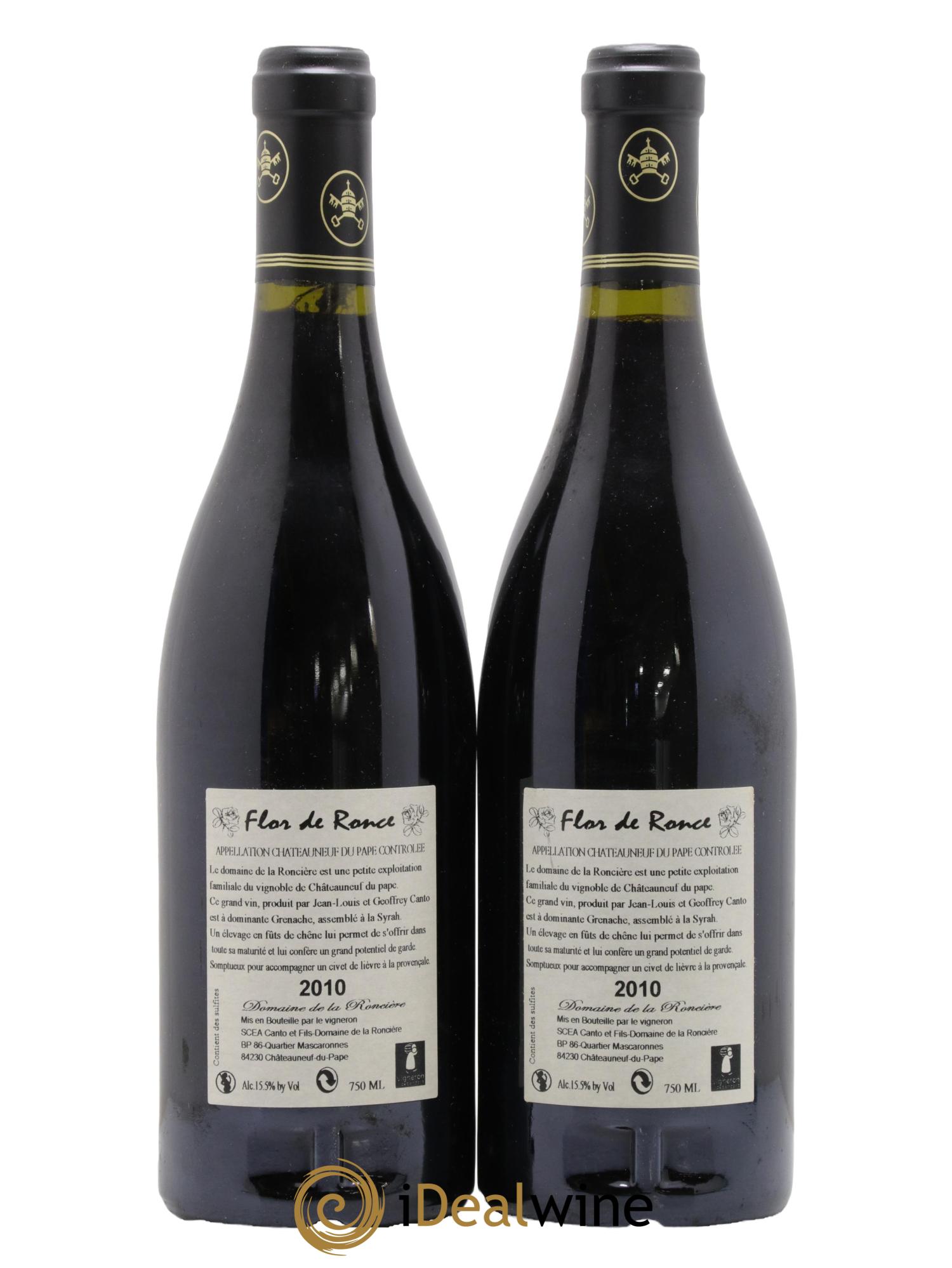 Châteauneuf-du-Pape Flor de Ronce Domaine de la Roncière 2010 - Posten von 2 Flaschen - 1