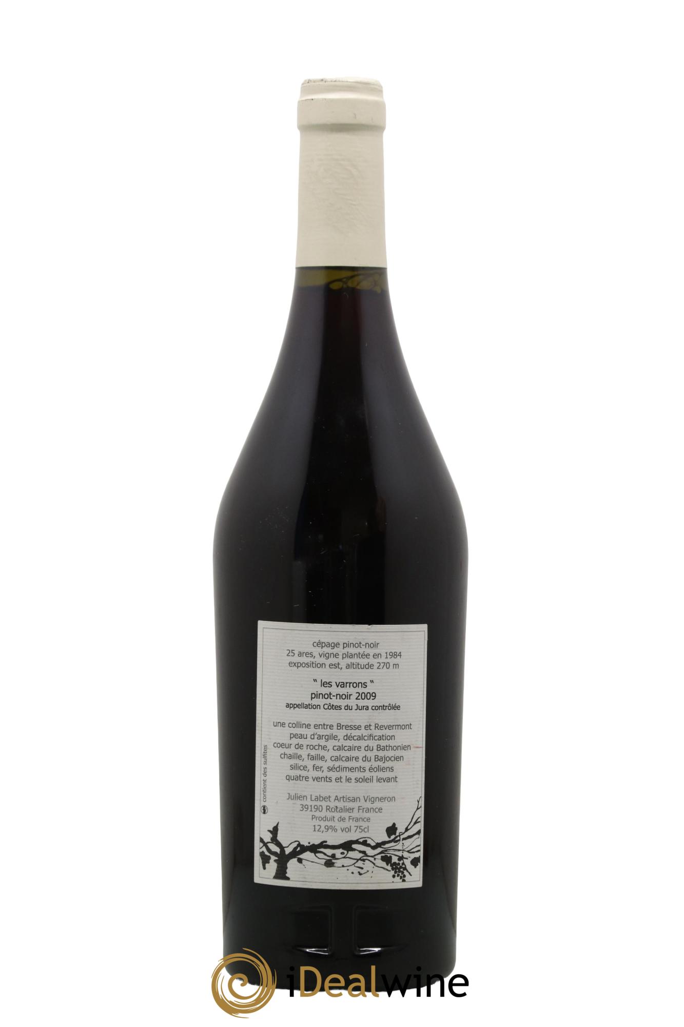 Côtes du Jura Pinot Noir Les Varrons Sélection Massale Romain - Julien - Charline Labet 2009 - Lot de 1 bouteille - 1