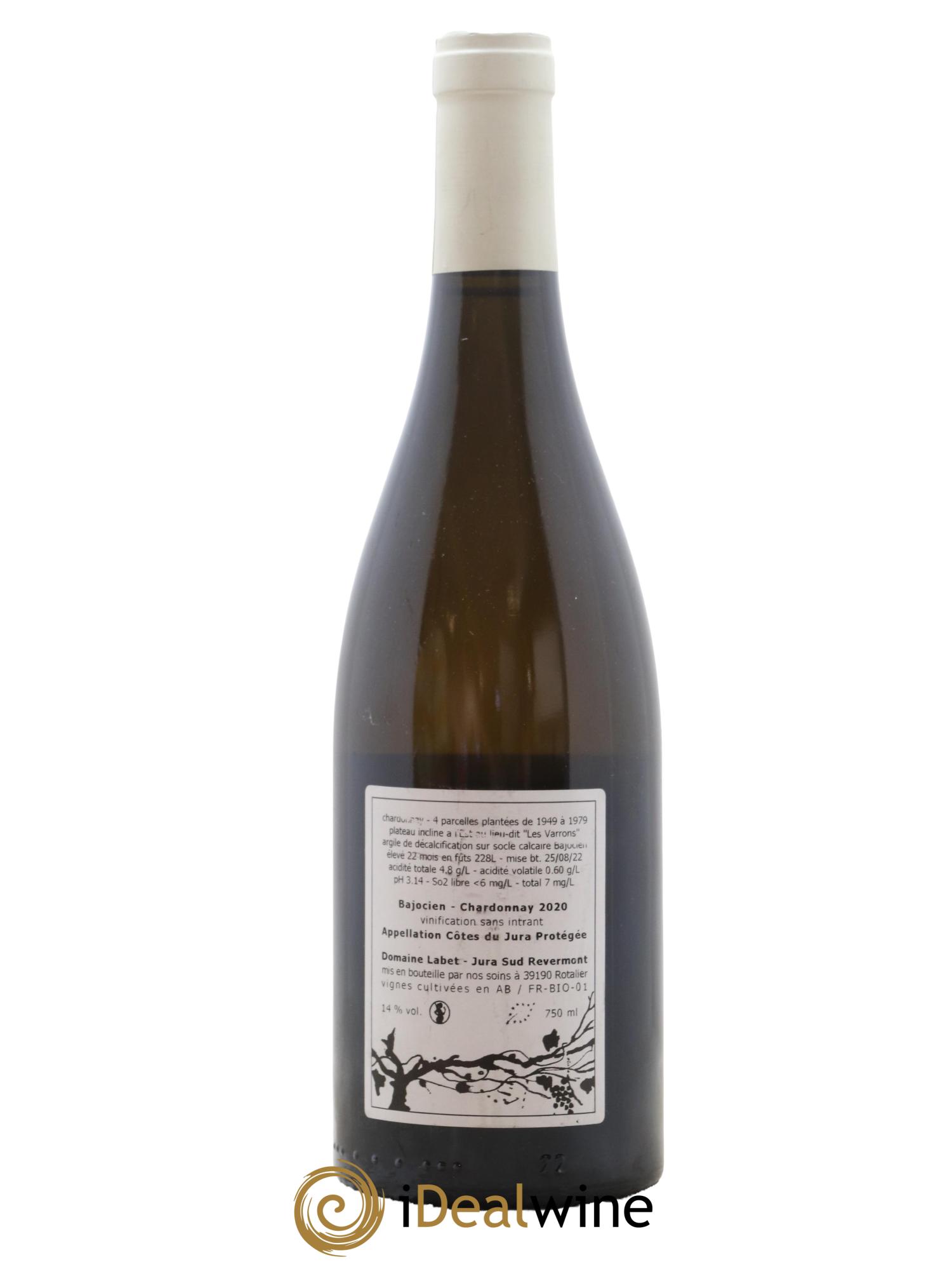 Côtes du Jura Chardonnay Bajocien Romain - Julien - Charline Labet 2020 - Lot de 1 bouteille - 1