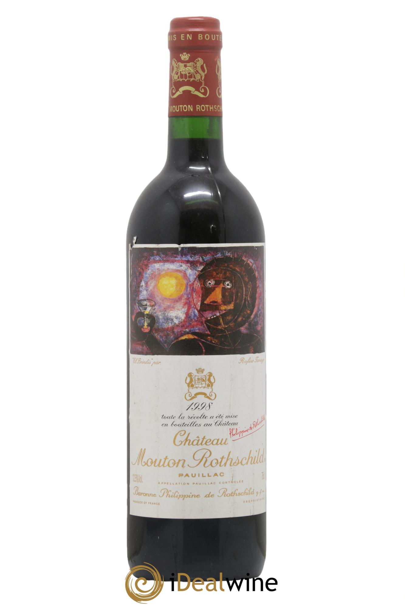 Château Mouton Rothschild 1er Grand Cru Classé 1998 - Lot de 1 bouteille - 0