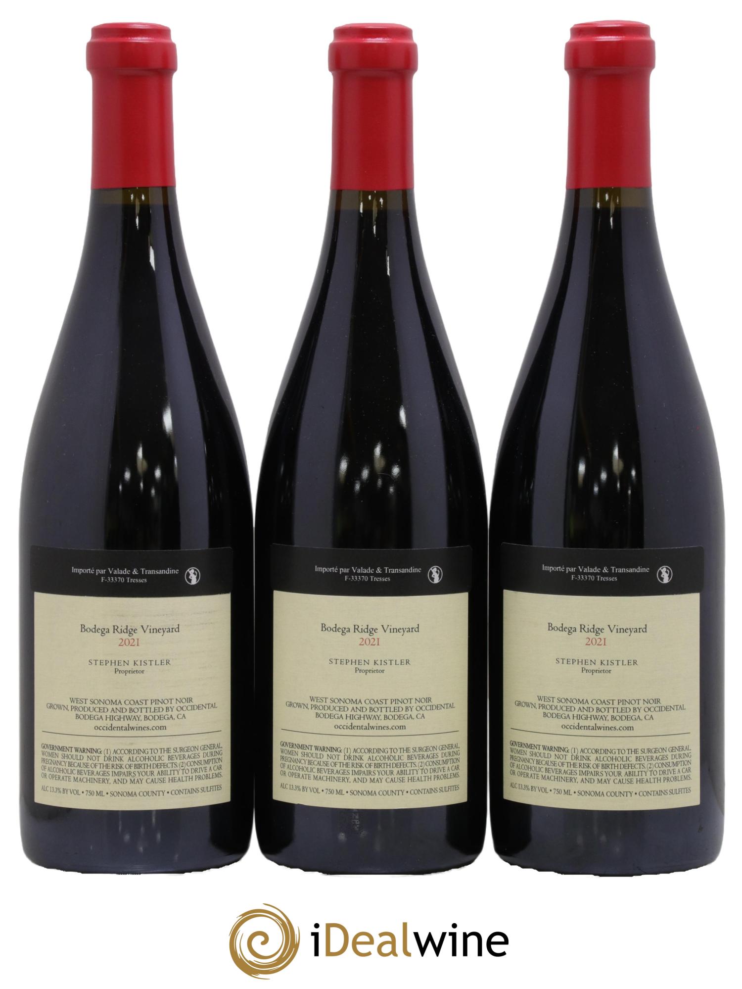 Sonoma Coast Occidental Bodega Ridge Vineyard 2021 - Lot of 3 bottles - 1