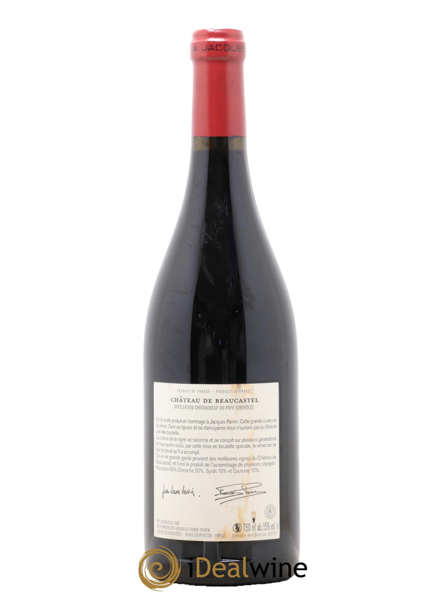 Châteauneuf-du-Pape Château de Beaucastel Hommage à Jacques Perrin Famille Perrin 2010 - Lot de 1 bouteille - 1