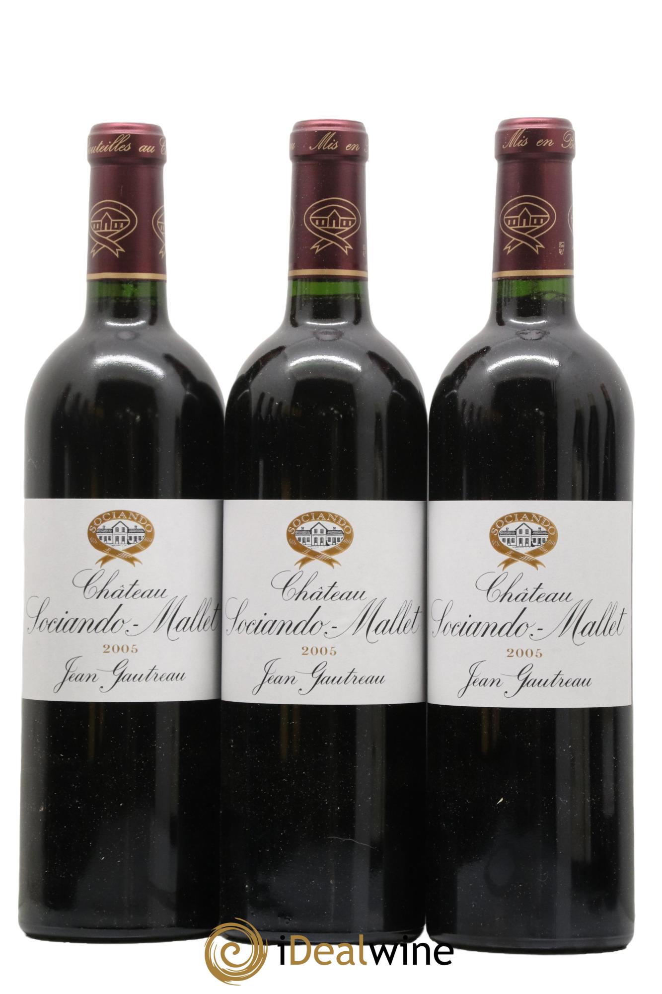 Château Sociando Mallet 2005 - Lot de 3 bouteilles - 0