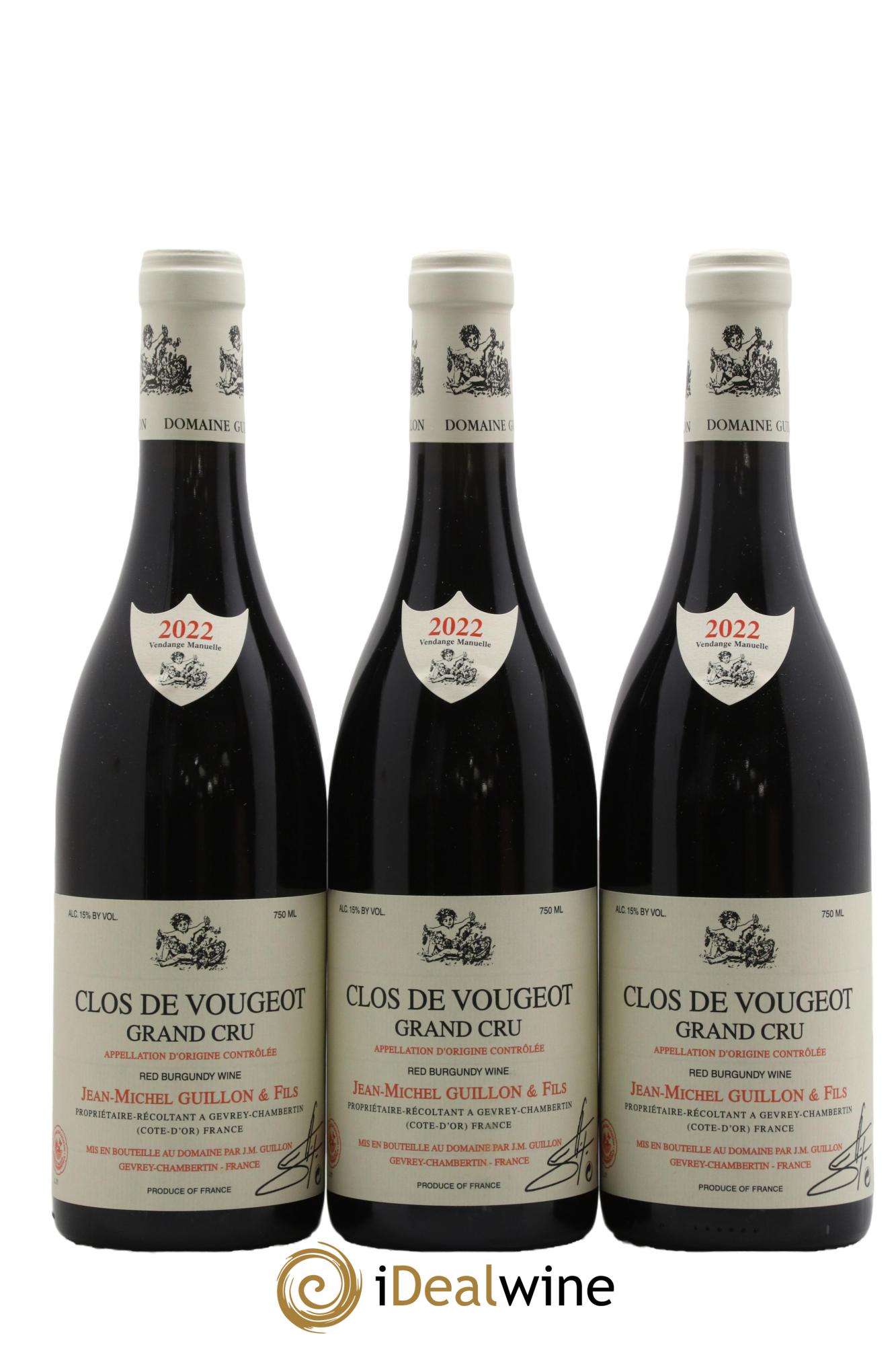 Clos de Vougeot Grand Cru Jean-Michel Guillon Domaine J. M. Guillon Et Fils 2022 - Lot of 3 bottles - 0