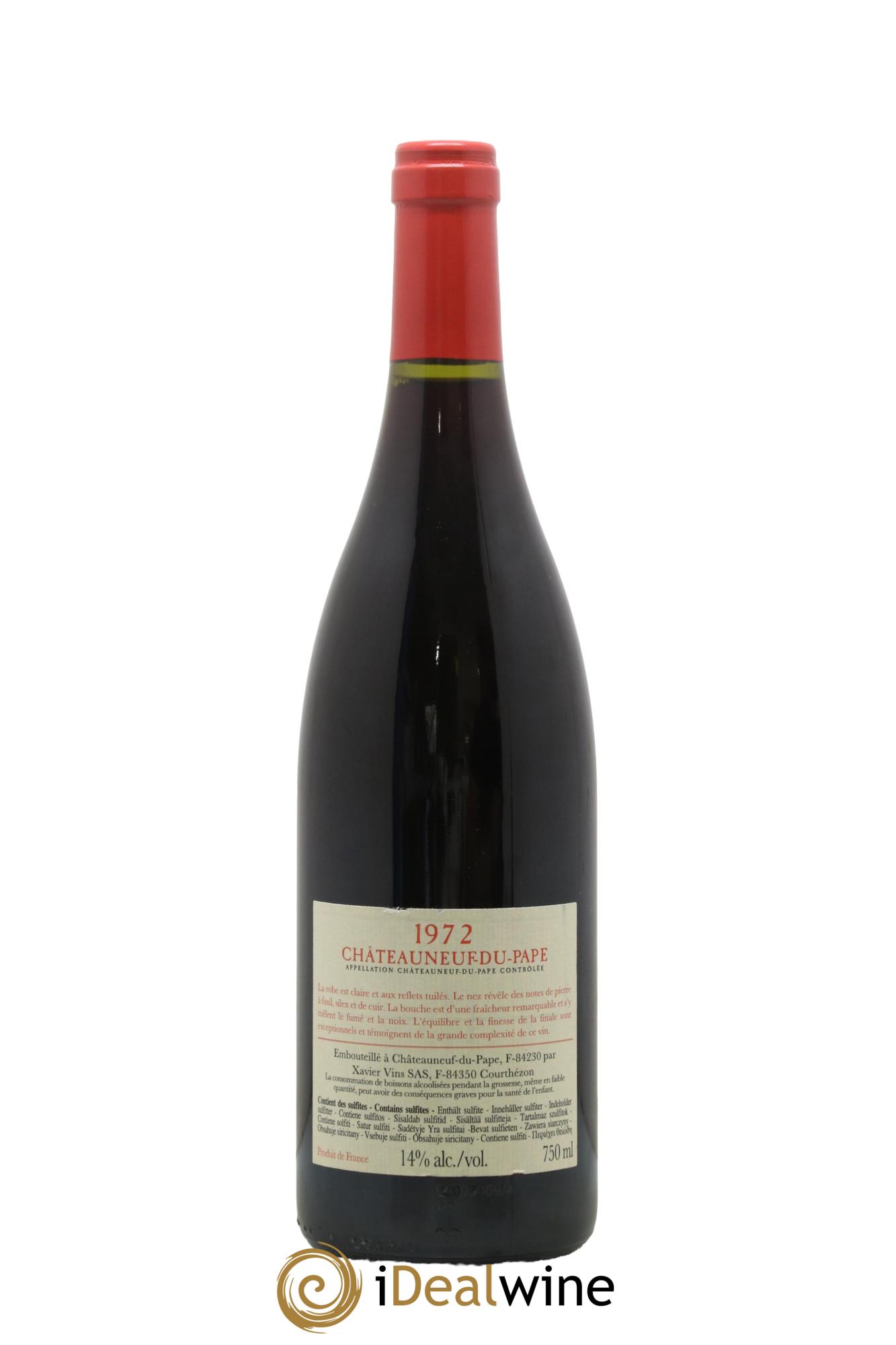 Châteauneuf-du-Pape 1972 Xavier Vignon 1972 - Lot of 1 bottle - 1