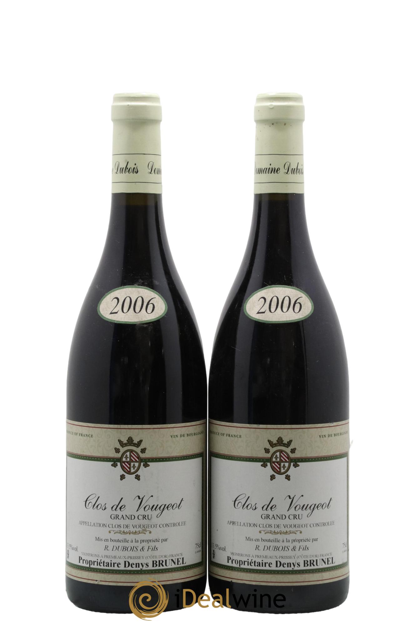 Clos de Vougeot Grand Cru R Dubois 2006 - Lot de 2 bouteilles - 0