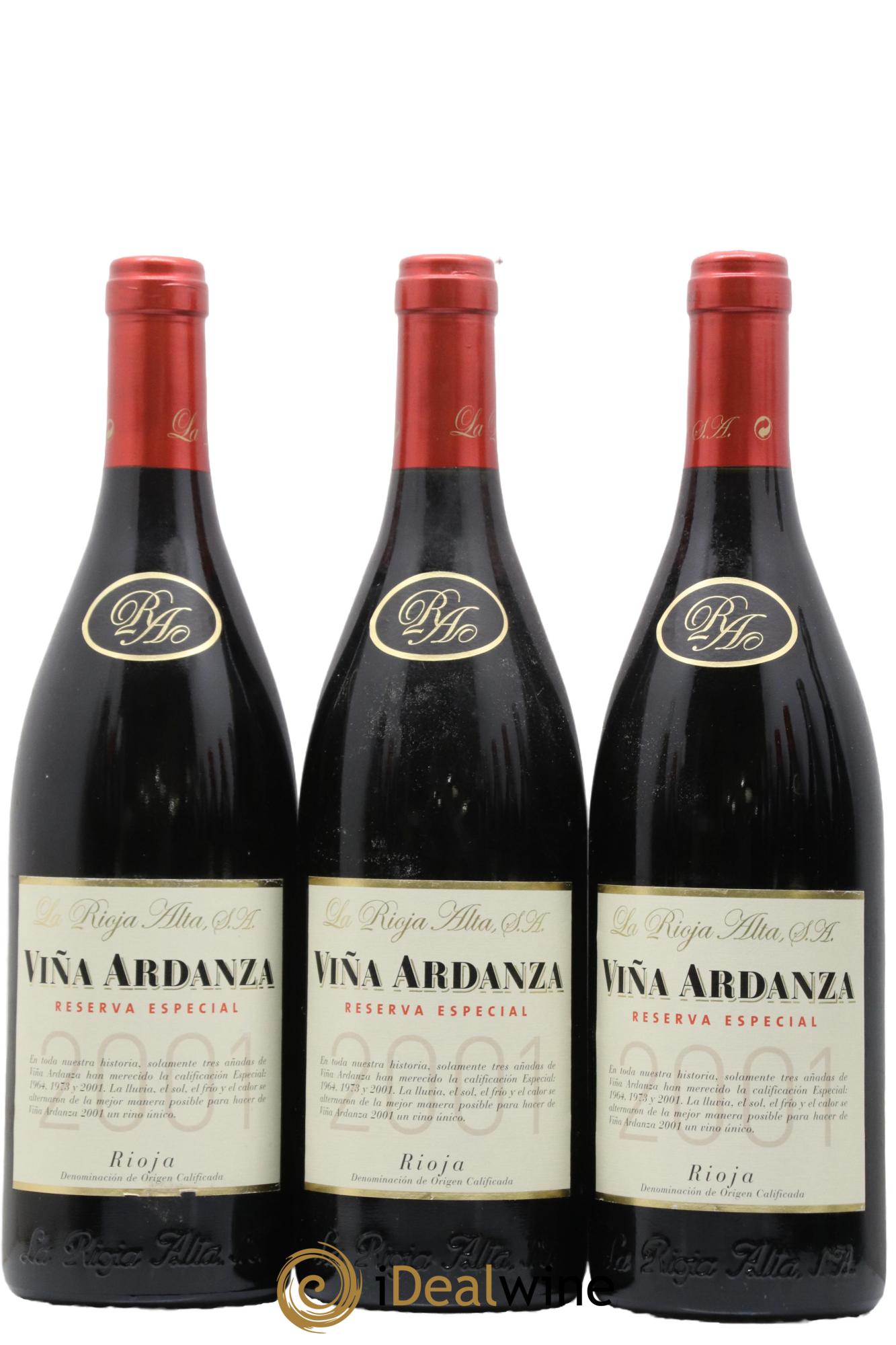Rioja DOCa Vina Ardanza Reserva La Rioja Alta 2001 - Posten von 3 Flaschen - 0