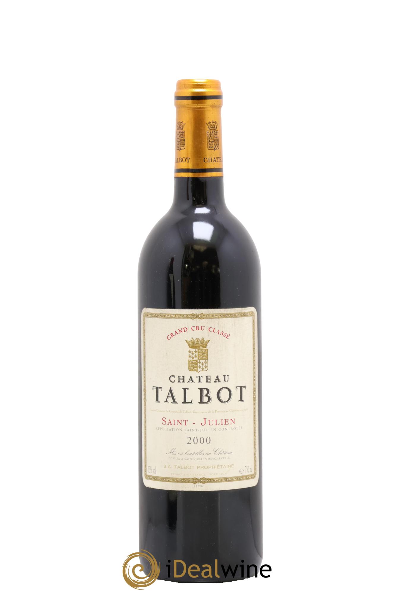 Château Talbot 4ème Grand Cru Classé 2000 - Lot de 1 bouteille - 0