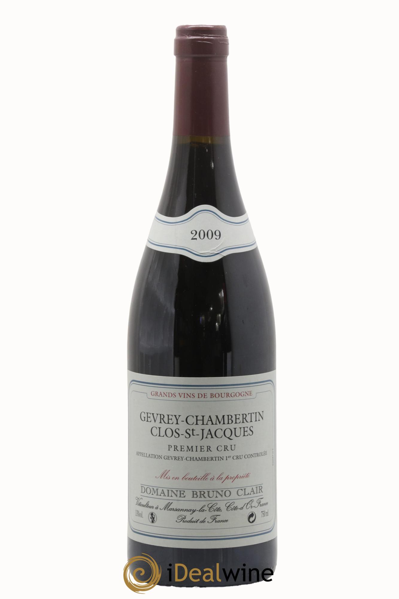 Gevrey-Chambertin 1er Cru Clos Saint-Jacques Bruno Clair (Domaine) 2009 - Lot de 1 bouteille - 0