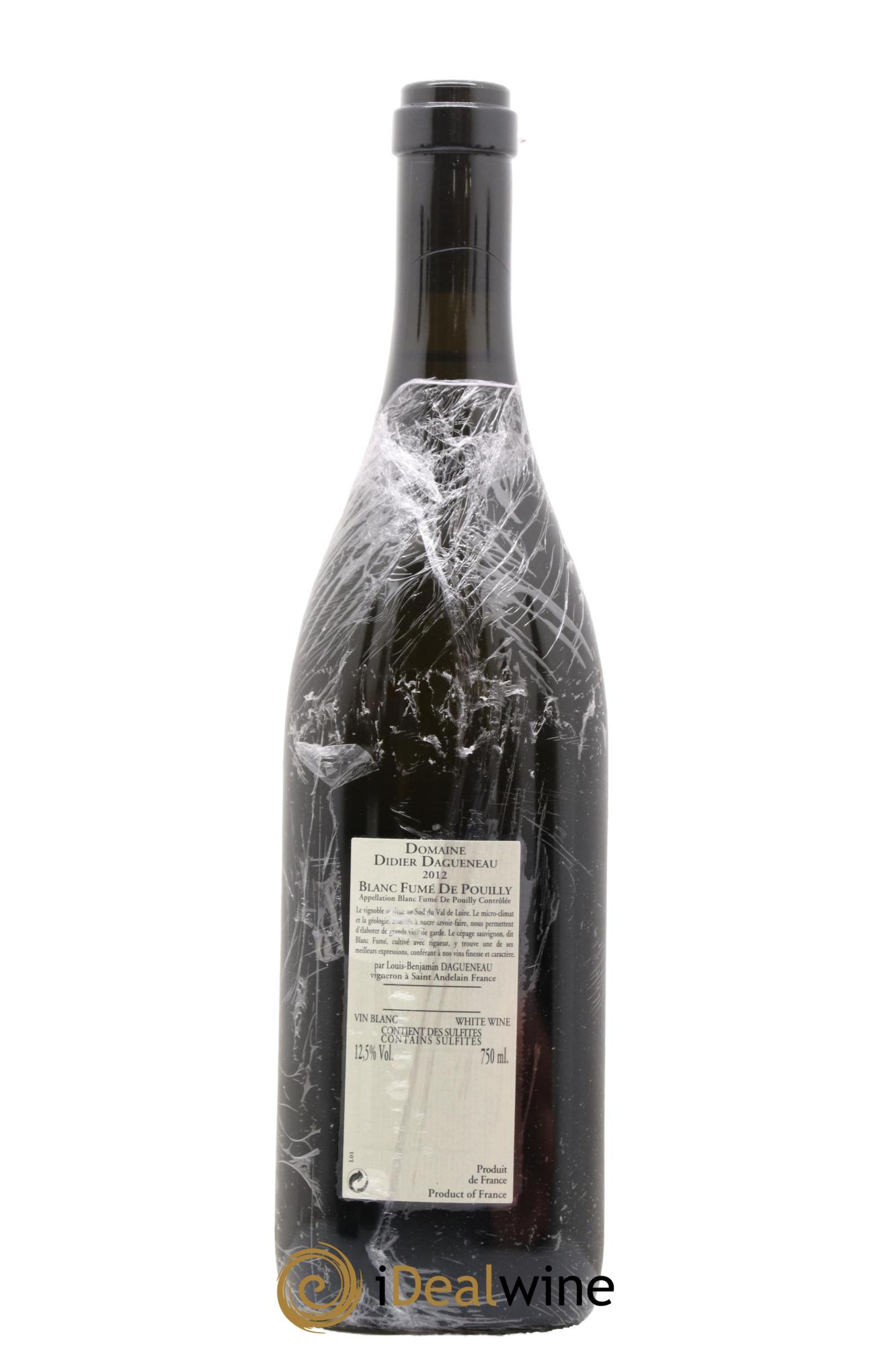 Pouilly-Fumé Blanc Fumé de Pouilly Dagueneau (Domaine Didier - Louis-Benjamin) 2012 - Lot de 1 bouteille - 1