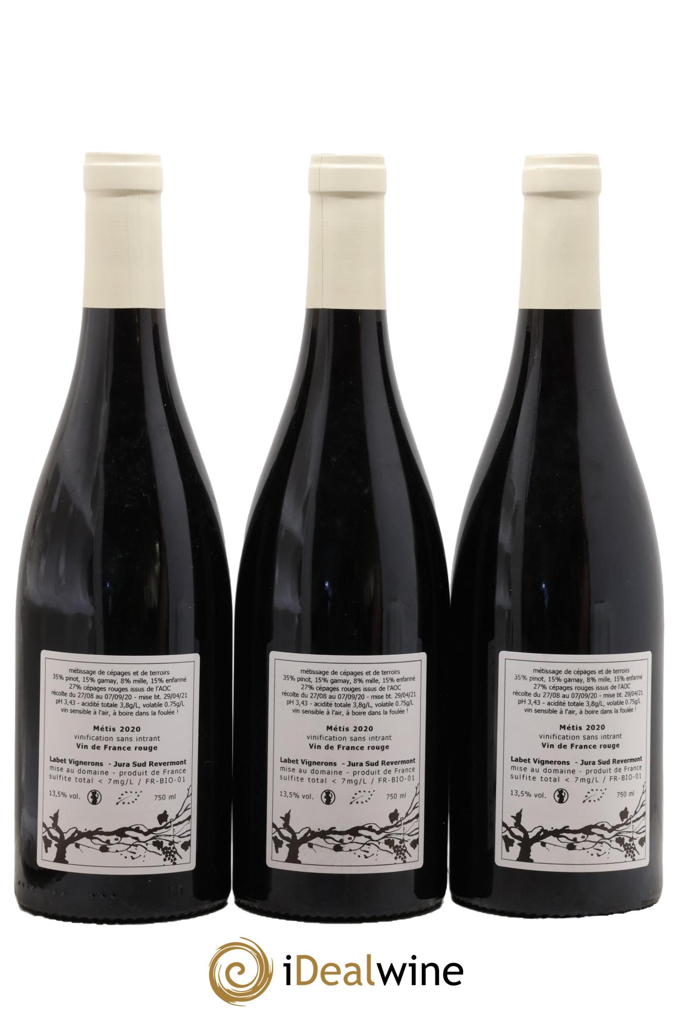 Vin de France Métis Romain - Julien  - Charline Labet 2020 - Lot de 3 bouteilles - 1