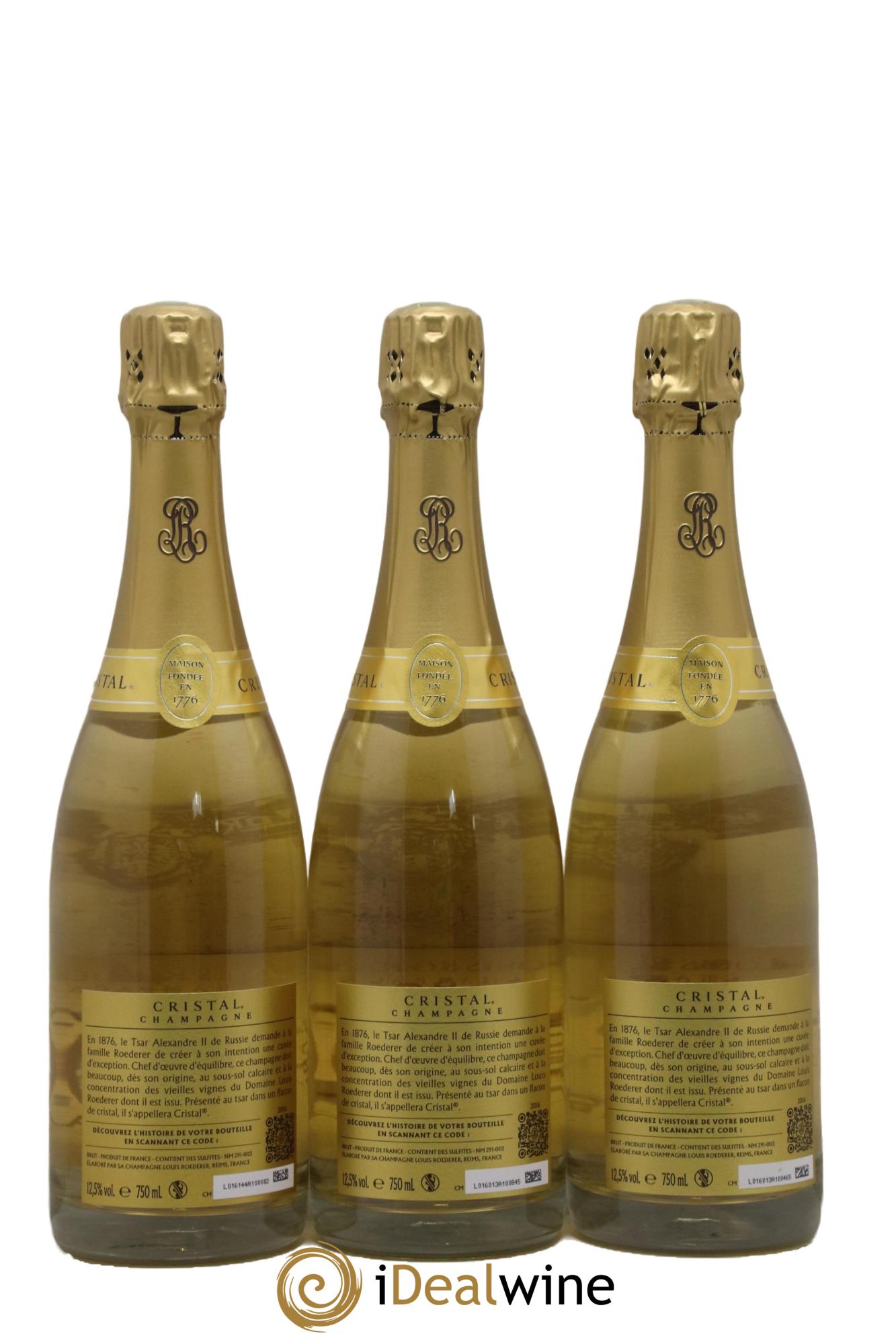 Cristal Louis Roederer 2016 - Lot of 3 bottles - 1