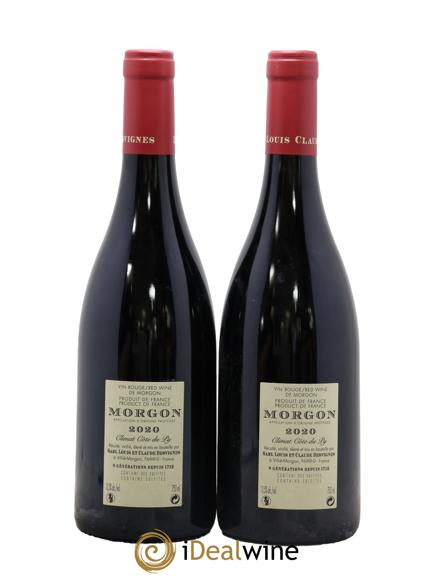Morgon Côte de Py Javernières Louis-Claude Desvignes 2020 - Lot of 2 bottles - 1