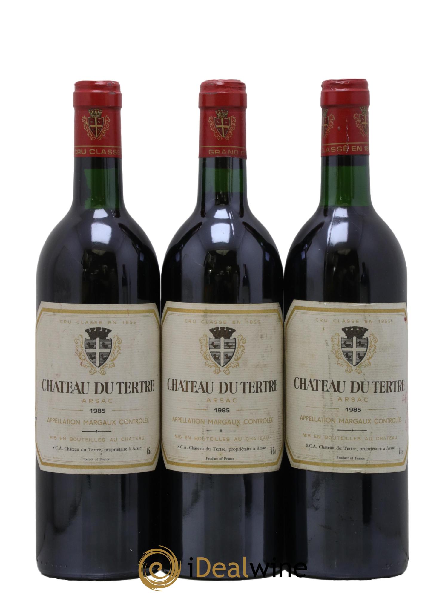 Château du Tertre 5ème Grand Cru Classé 1985 - Lotto di 3 bottiglie - 0