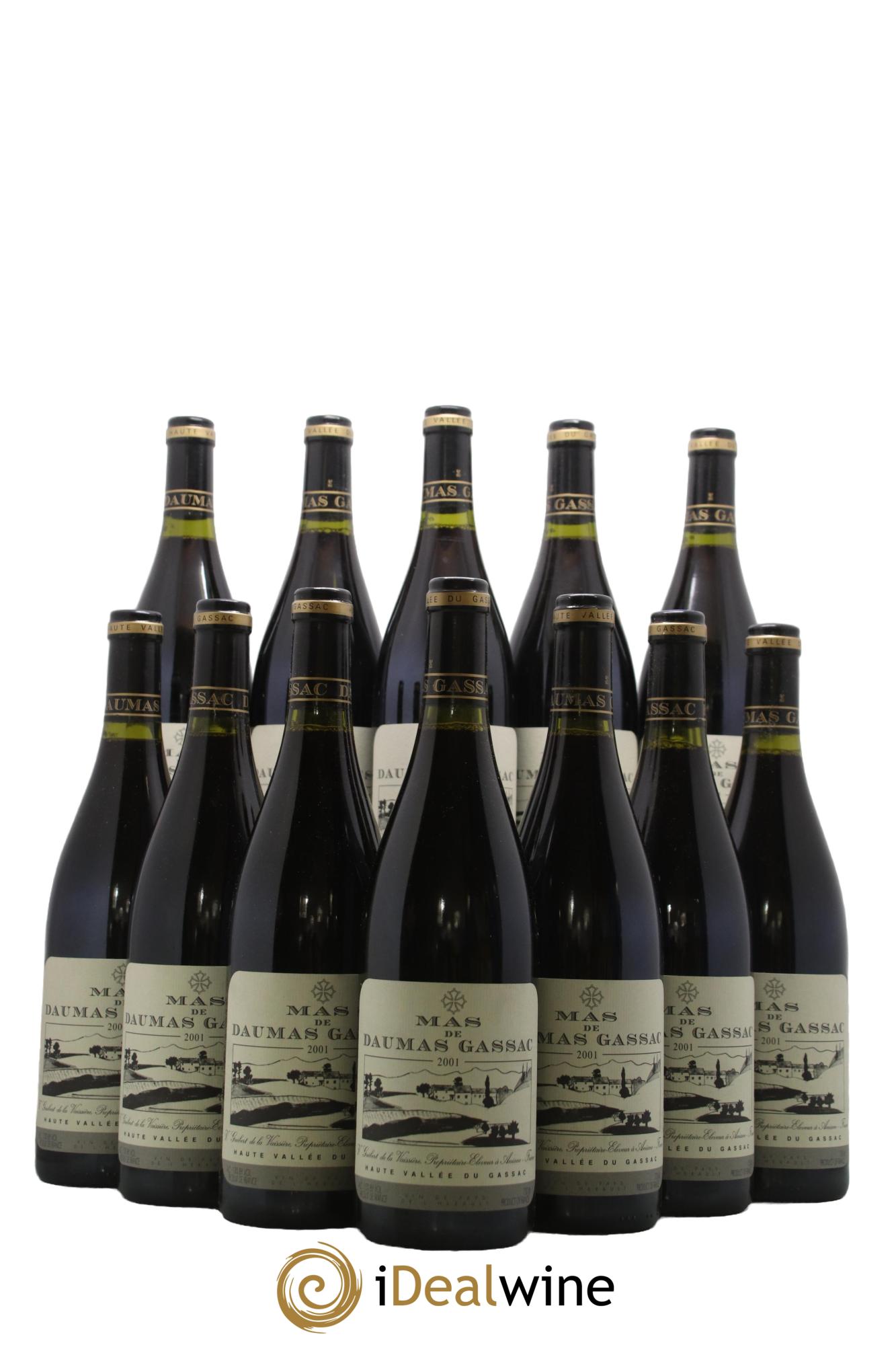 Saint-Guilhem-le-Désert - Cité d'Aniane Mas Daumas Gassac Famille Guibert de La Vaissière 2001 - Lot de 12 bouteilles - 0