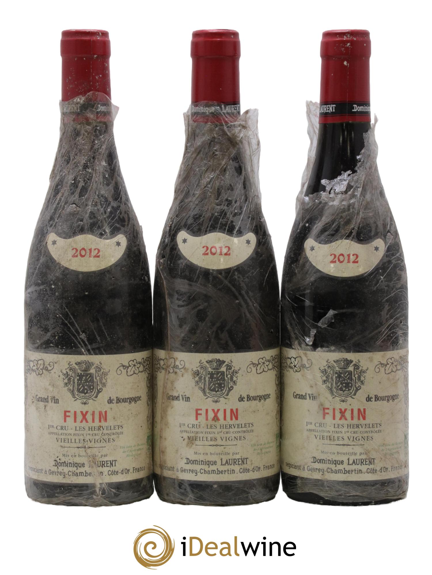 Fixin 1er Cru Les Hervelets Vieilles Vignes Dominique Laurent 2012 - Lot de 3 bouteilles - 0