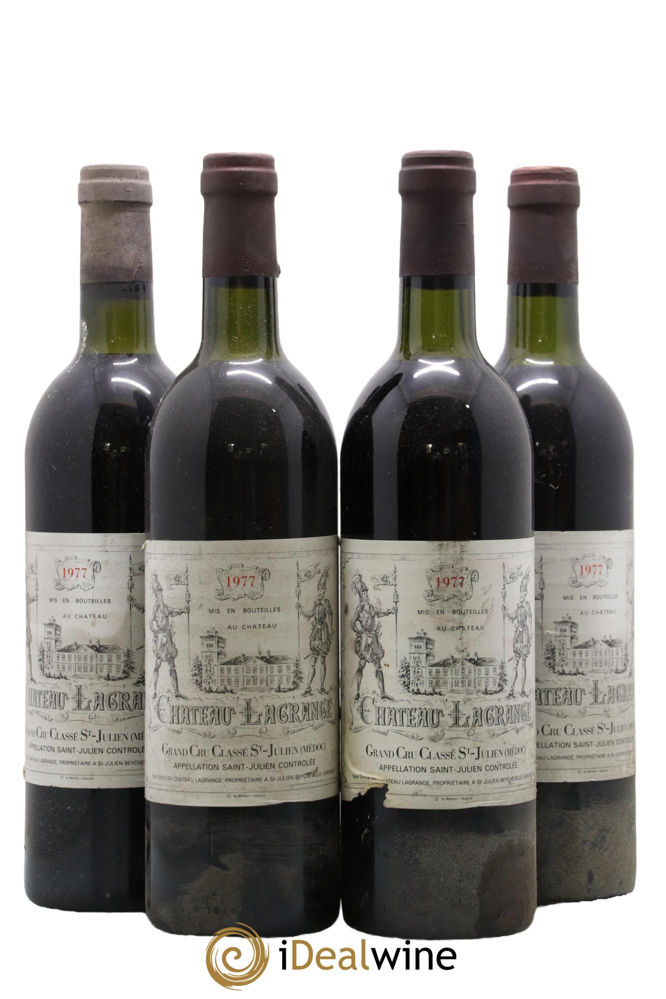 Château Lagrange 3ème Grand Cru Classé 1977 - Lot de 4 bouteilles - 0