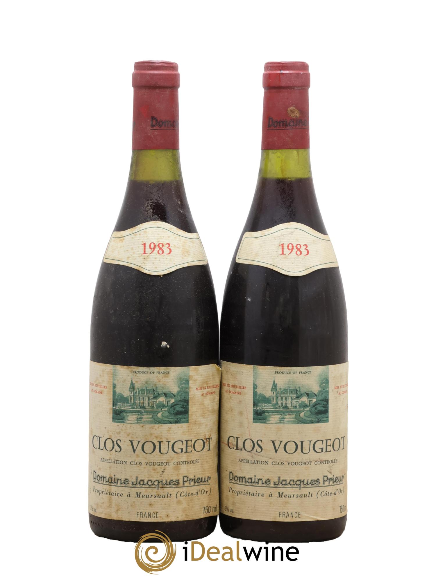 Clos de Vougeot Grand Cru Jacques Prieur (Domaine) 1983 - Lot of 2 bottles - 0