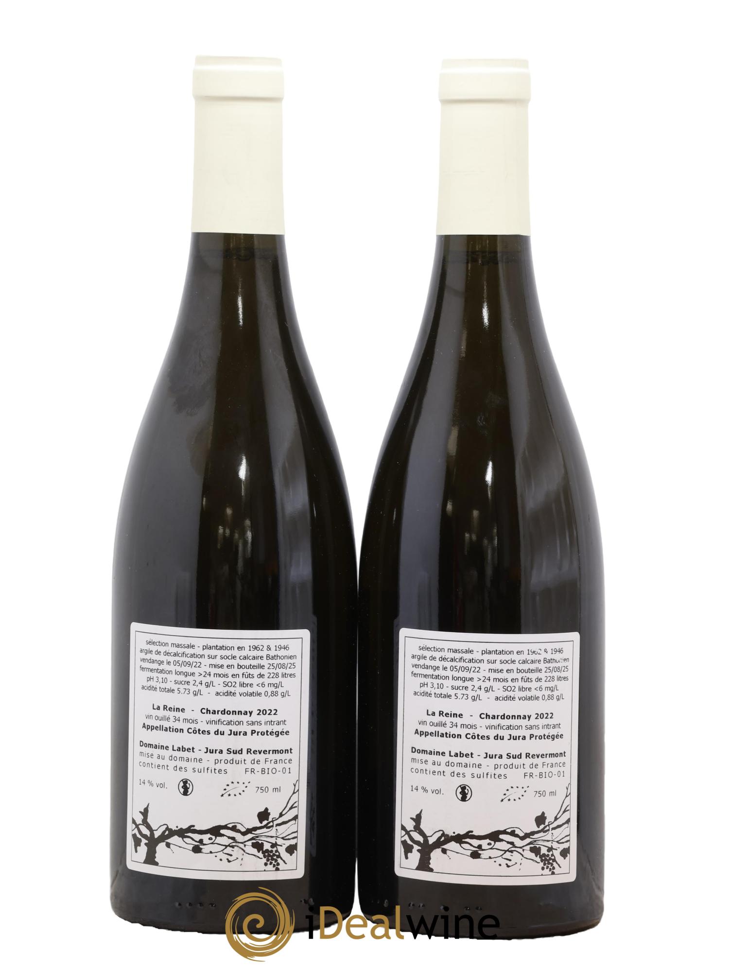 Côtes du Jura Chardonnay La Reine Romain - Julien  - Charline Labet 2022 - Lot of 2 bottles - 1