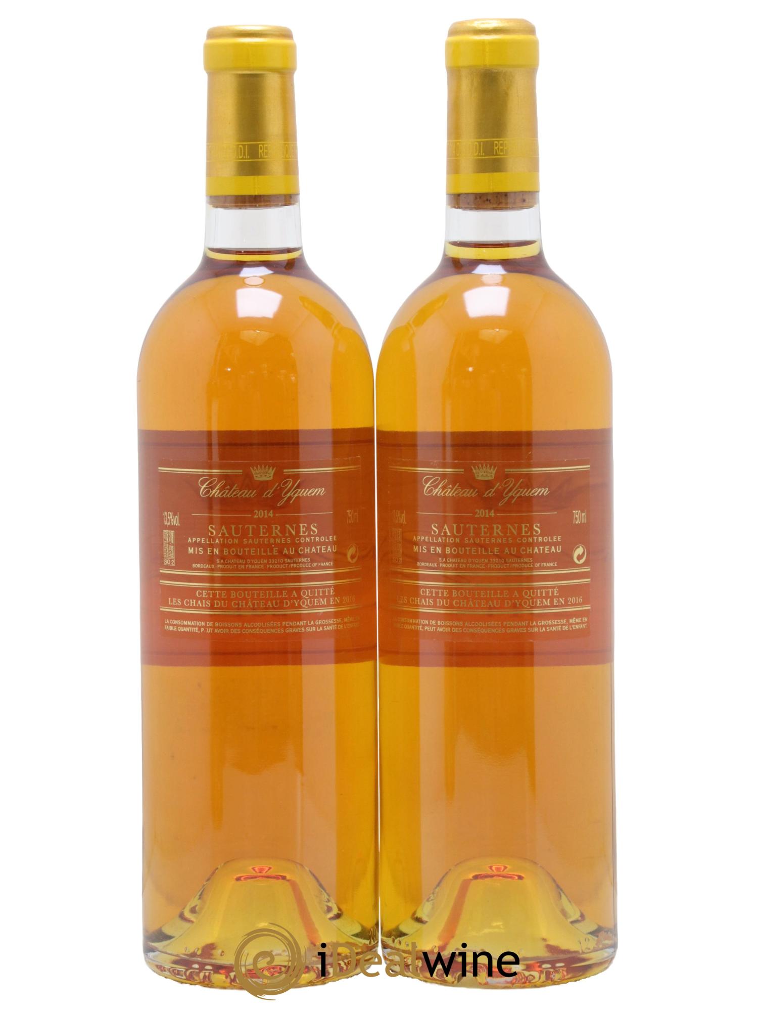 Château d' Yquem 1er Cru Classé Supérieur 2014 - Lot de 2 bouteilles - 1
