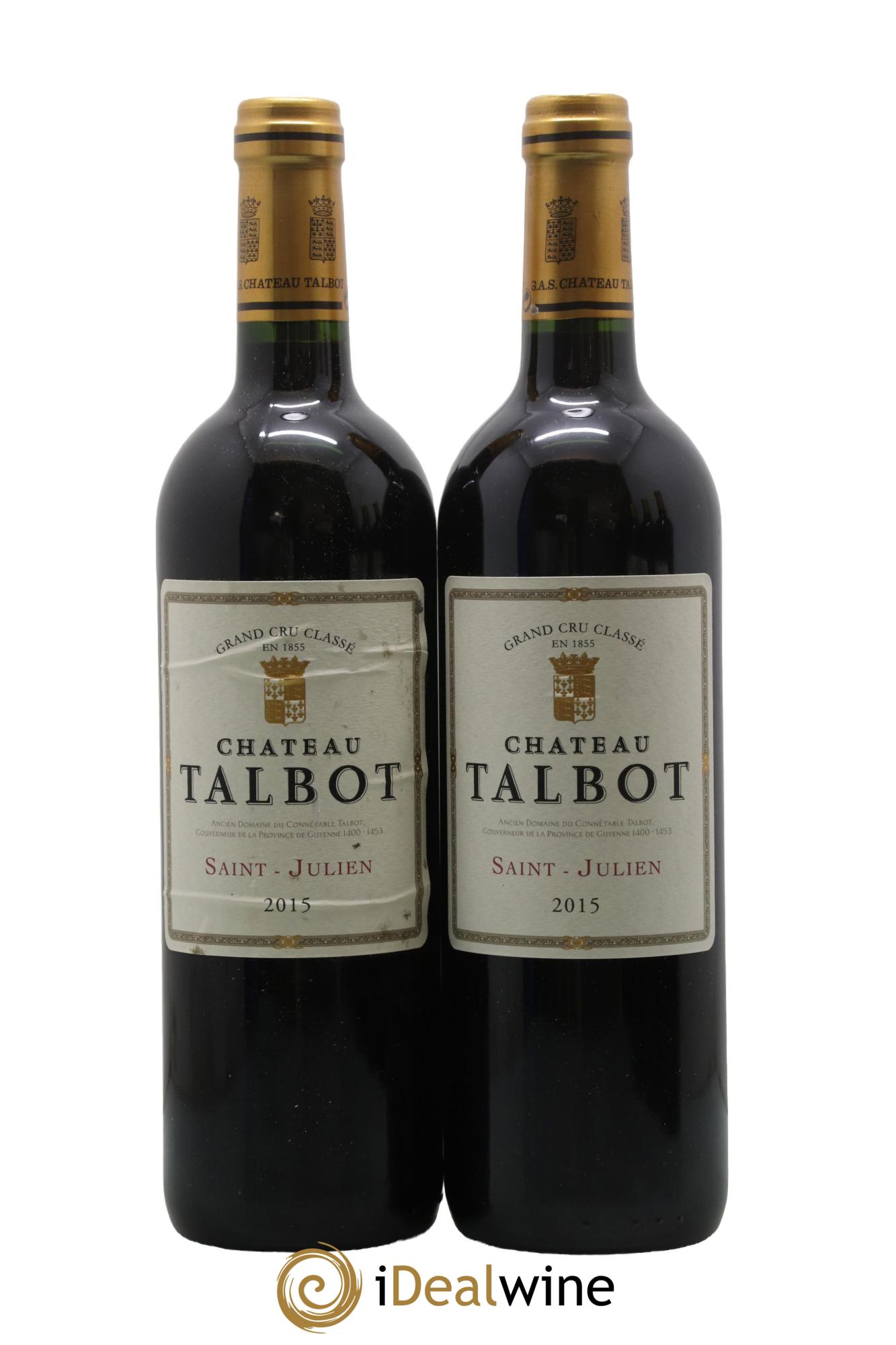 Château Talbot 4ème Grand Cru Classé 2015 - Lotto di 2 bottiglie - 0