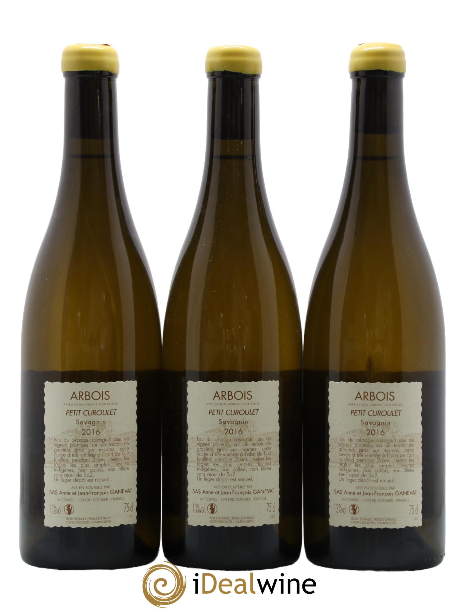 Arbois Petit Curoulet Anne et Jean François Ganevat 2016 - Lot of 3 bottles - 1