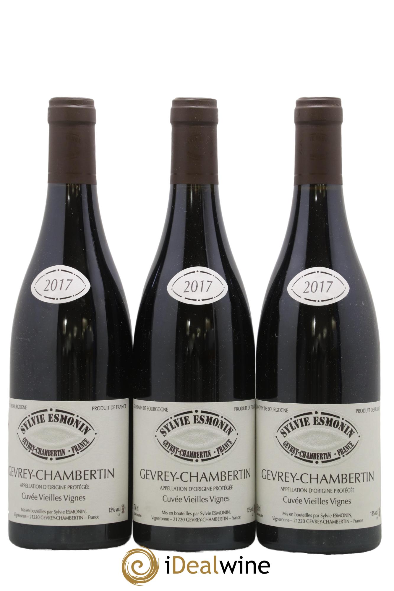 Gevrey-Chambertin Vieilles Vignes Sylvie Esmonin 2017 - Lot de 3 bouteilles - 0
