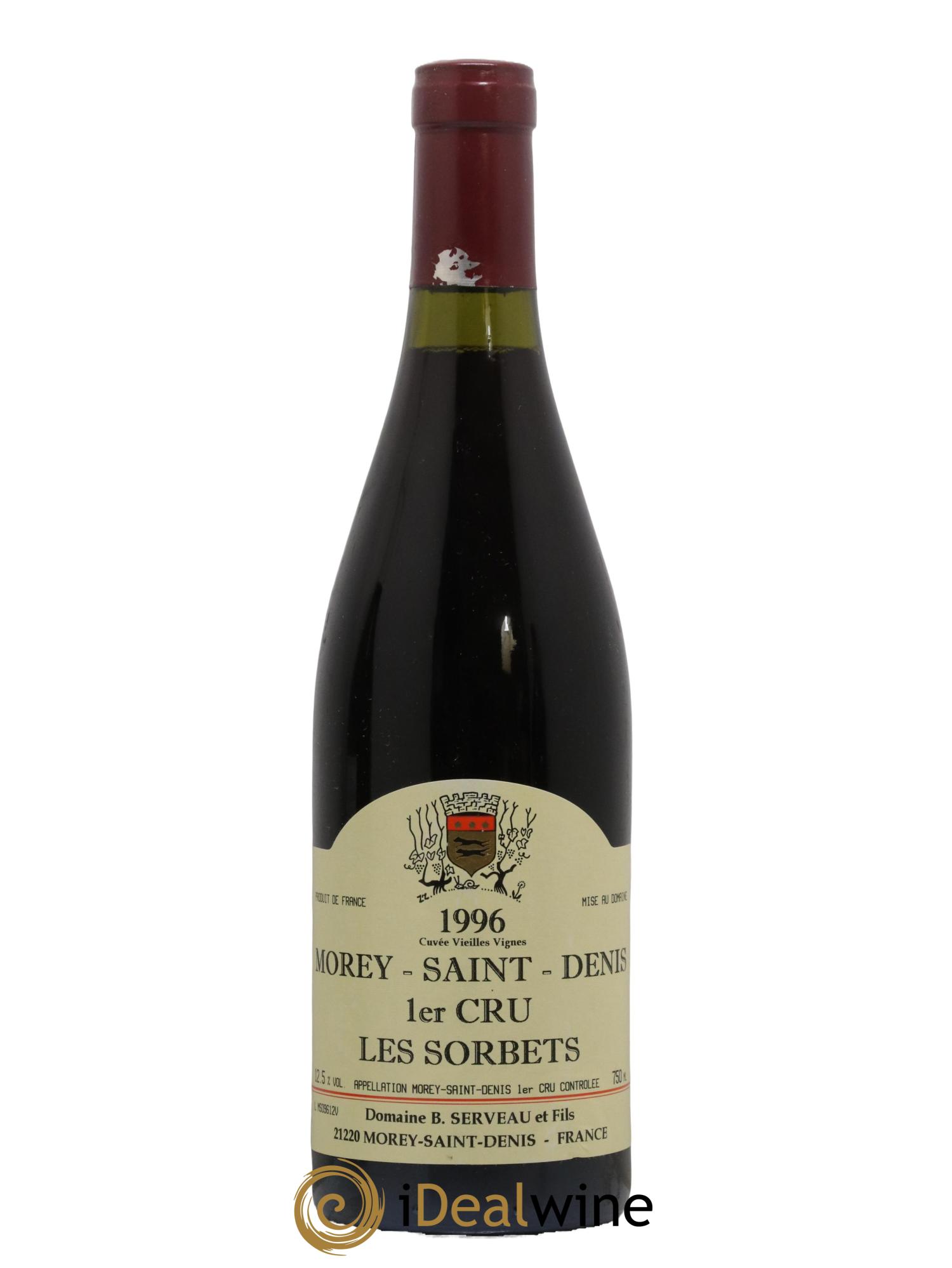 Morey-Saint-Denis 1er Cru Les Sorbets Domaine Serveau 1996 - Lot de 1 bouteille - 0