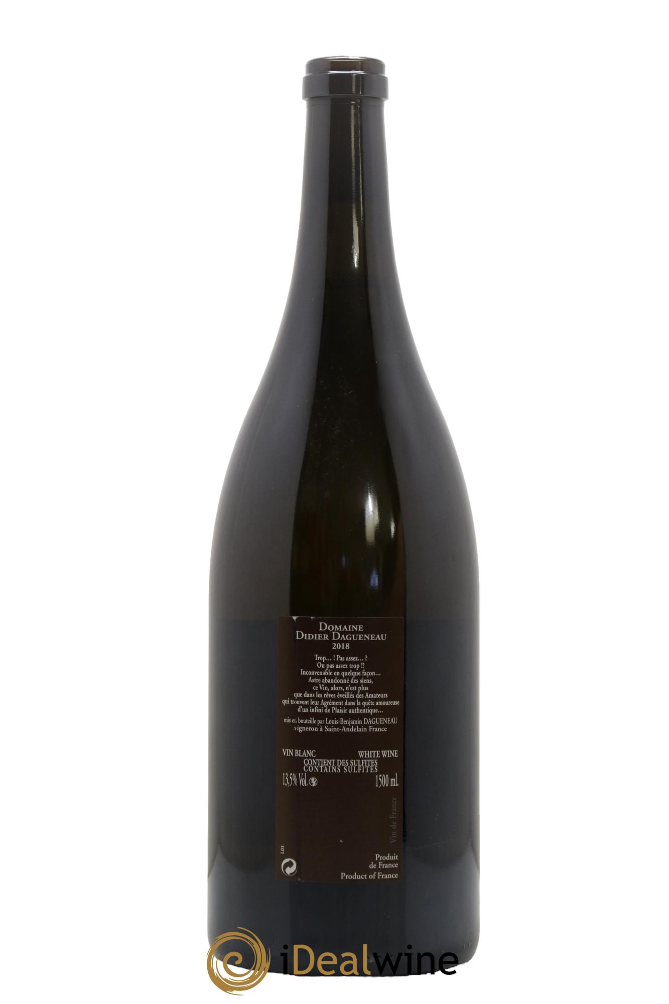 Vin de France (anciennement Pouilly-Fumé) Pur Sang Dagueneau (Domaine Didier - Louis-Benjamin) 2018 - Lot de 1 magnum - 1