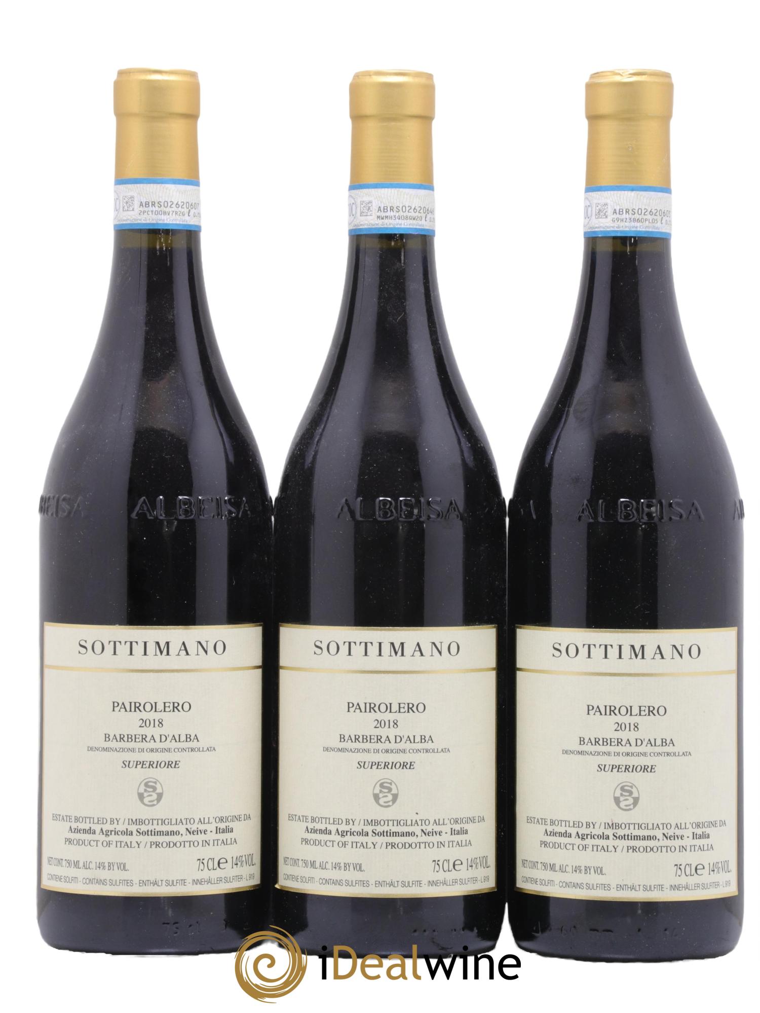 Barbera d'Alba Pairolero Sottimano 2018 - Lot de 6 bouteilles - 2