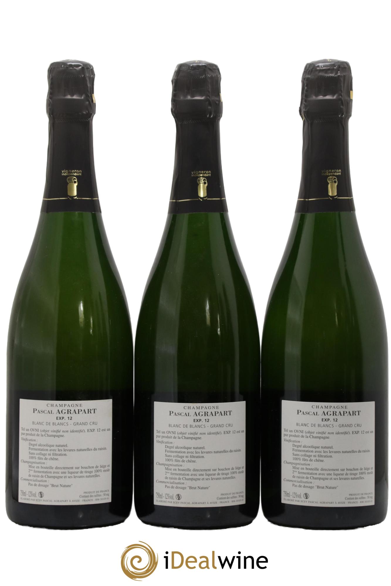 Experience 12 Blanc de Blancs Brut Nature Agrapart & Fils  2012 - Lot de 3 bouteilles - 1