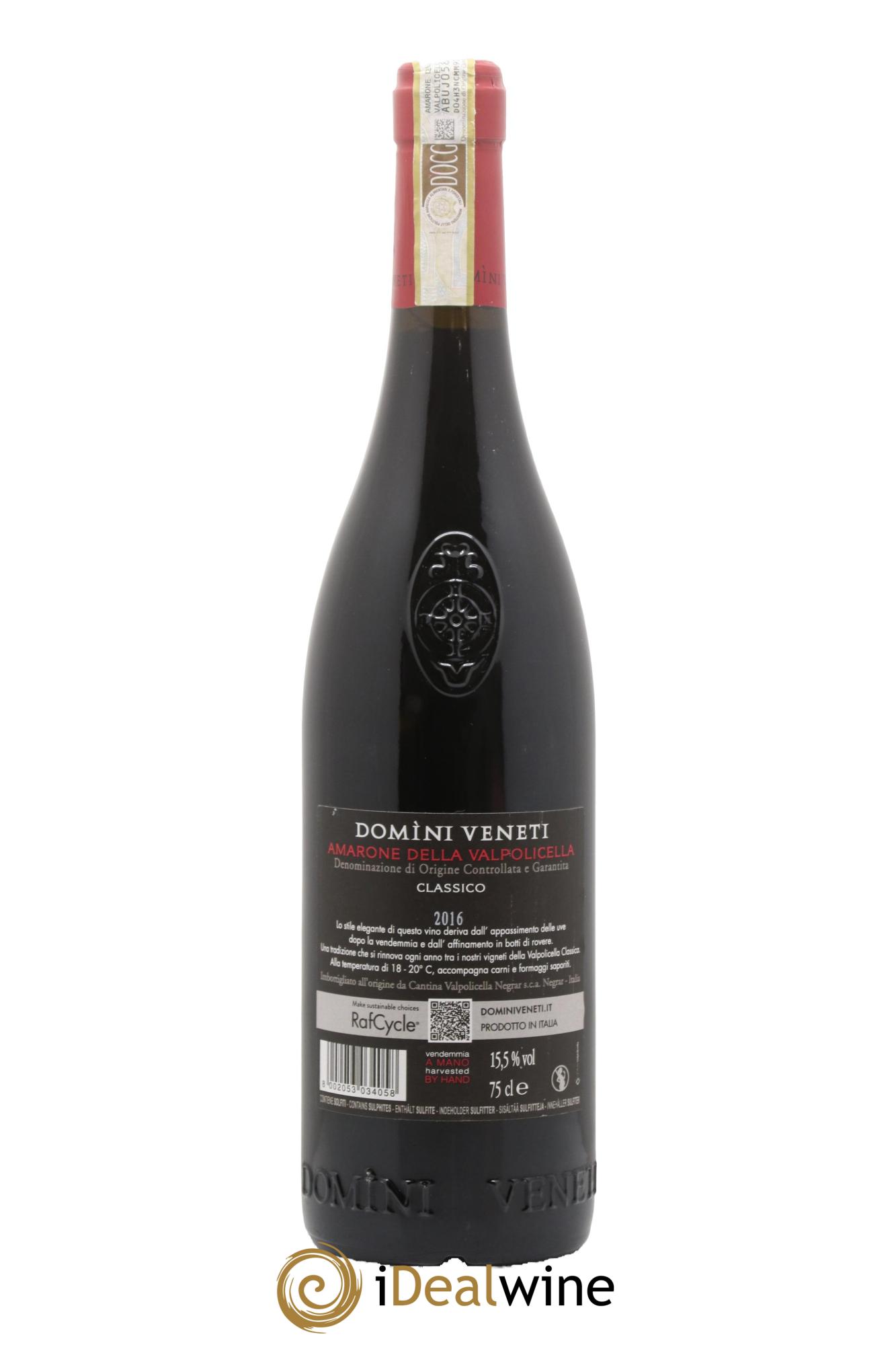 Amarone della Valpolicella Classico DOCG Domini Veneti 2016 - Lot de 1 bouteille - 1
