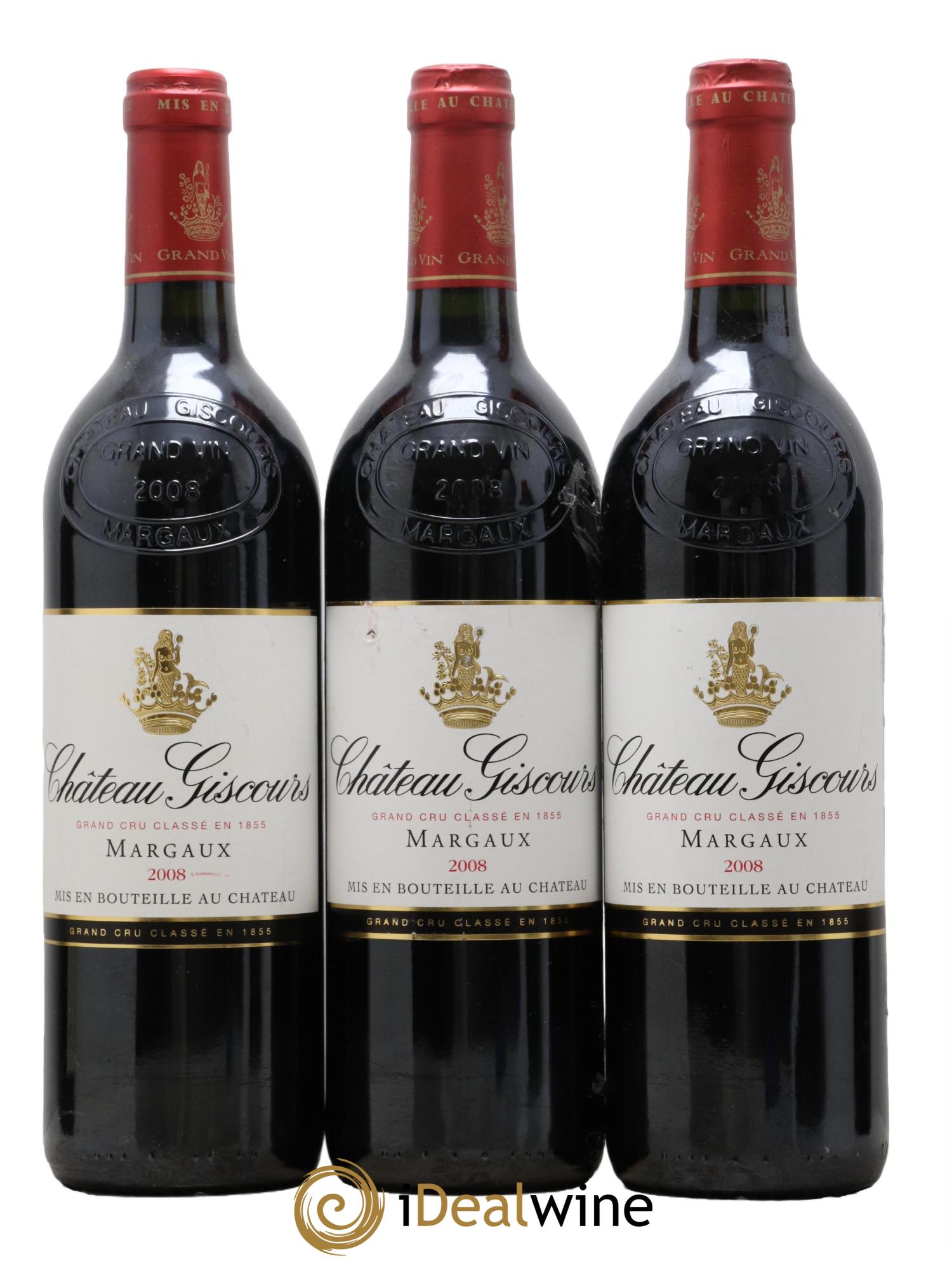 Château Giscours 3ème Grand Cru Classé 2008 - Lot de 3 bouteilles - 0