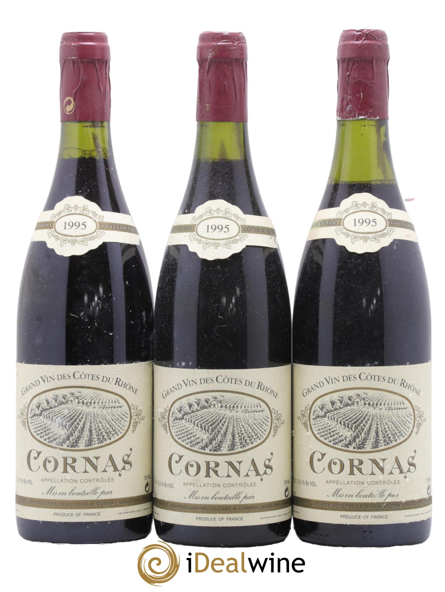 Cornas Noël Verset 1995 - Lot de 3 bouteilles - 0