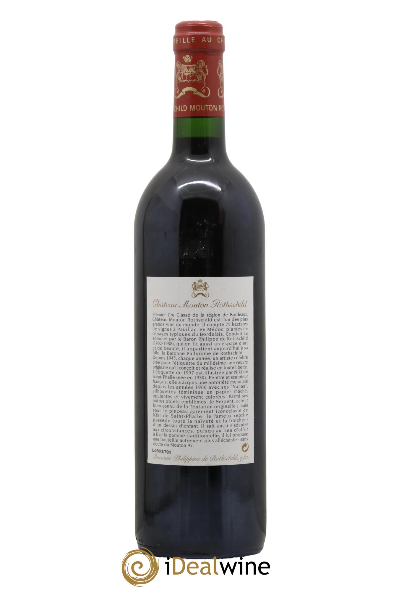 Château Mouton Rothschild 1er Grand Cru Classé 1997 - Lot de 1 bouteille - 1