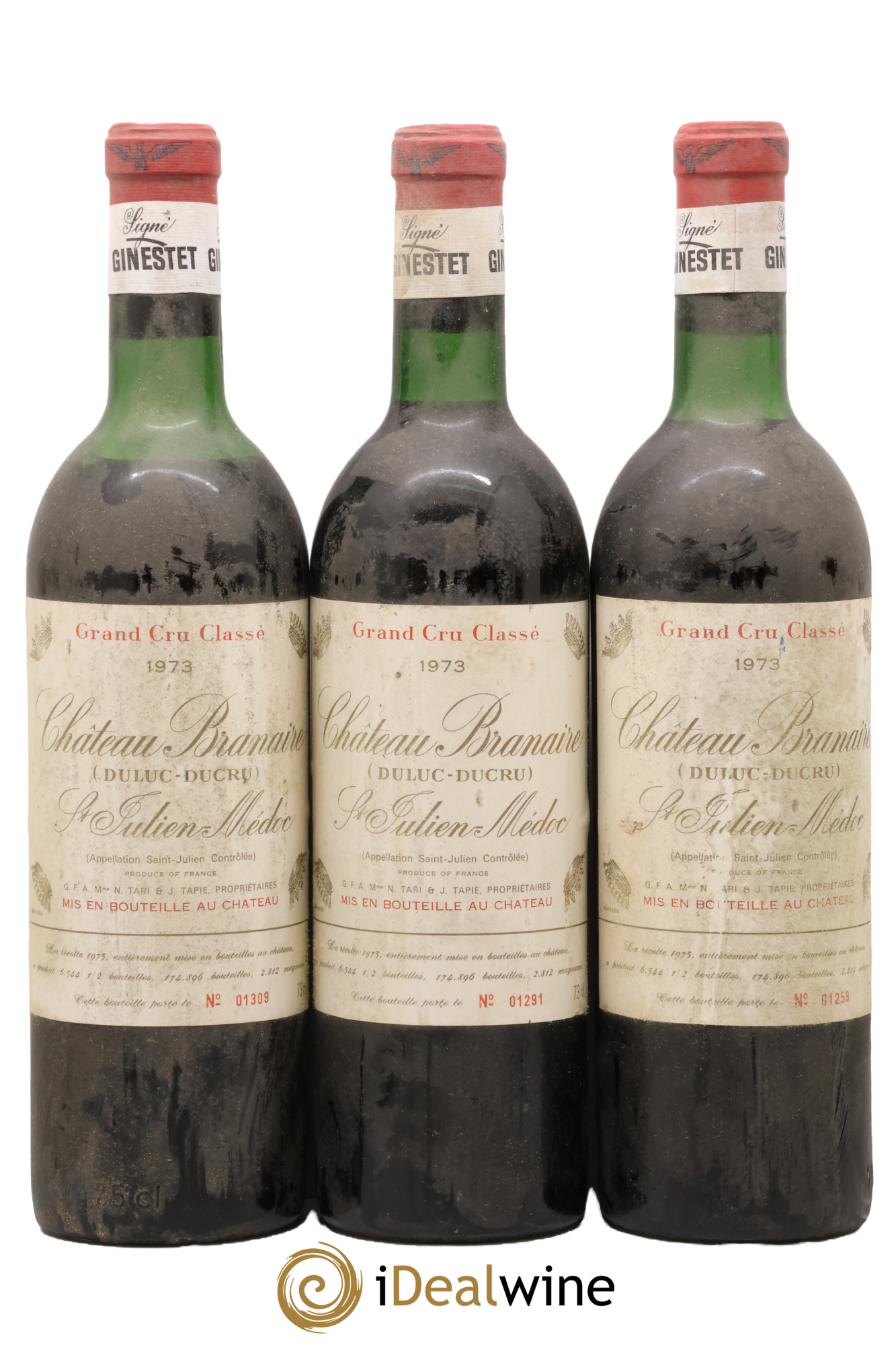 Château Branaire Ducru 4ème Grand Cru Classé 1973 - Lot of 3 bottles - 0