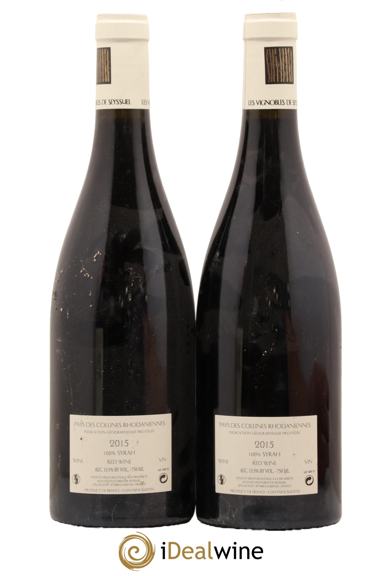 IGP Collines Rhodaniennes Saxeolum Les Vignobles de Seyssuel - Louis Cheze (Domaine) 2015 - Lotto di 2 bottiglie - 1