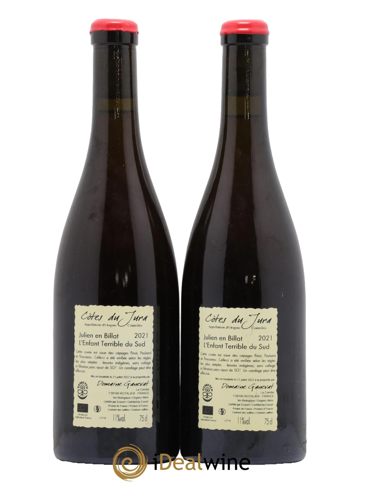 Côtes du Jura Julien en Billat l'enfant terrible du Sud Jean-François Ganevat (Domaine) 2021 - Lot de 2 bouteilles - 1