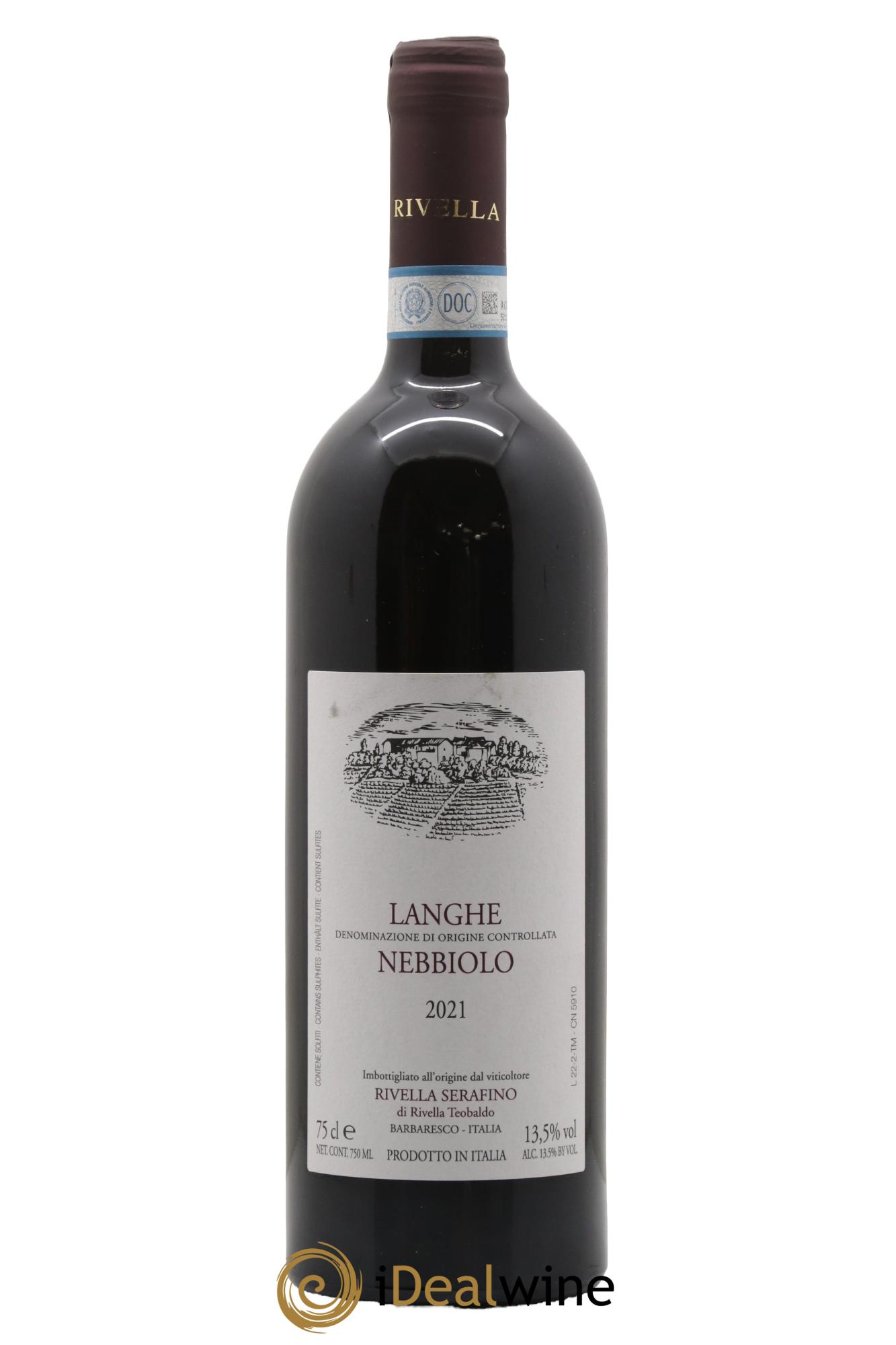 Italie Langhe Nebbiolo Rivella Serafino 2021 - Lot de 1 bouteille - 0
