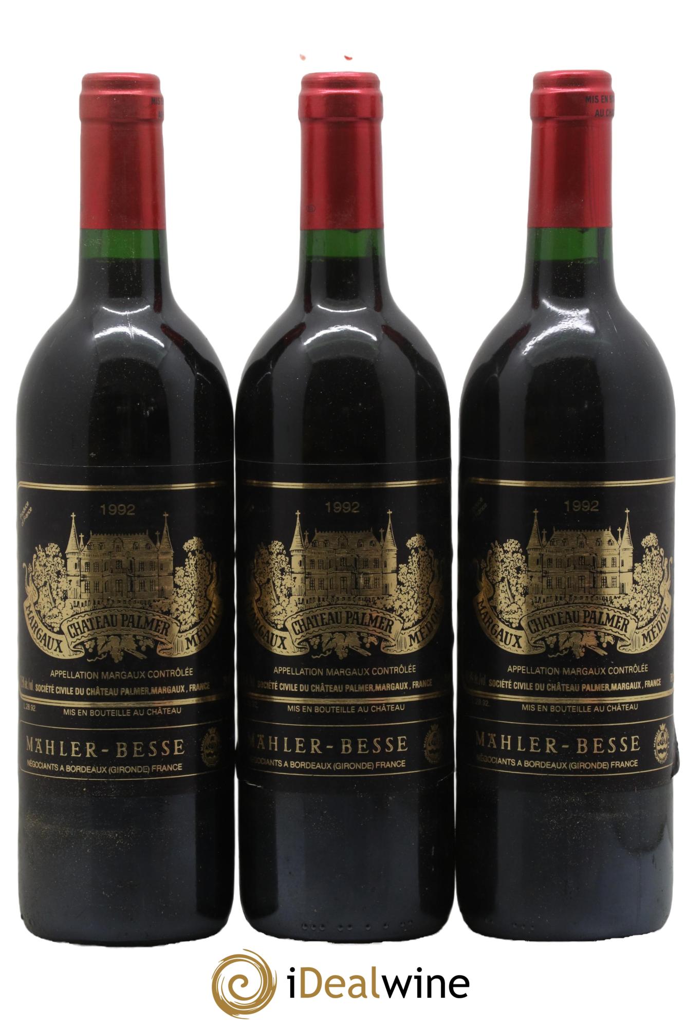 Château Palmer 3ème Grand Cru Classé 1992 - Lot of 3 bottles - 0