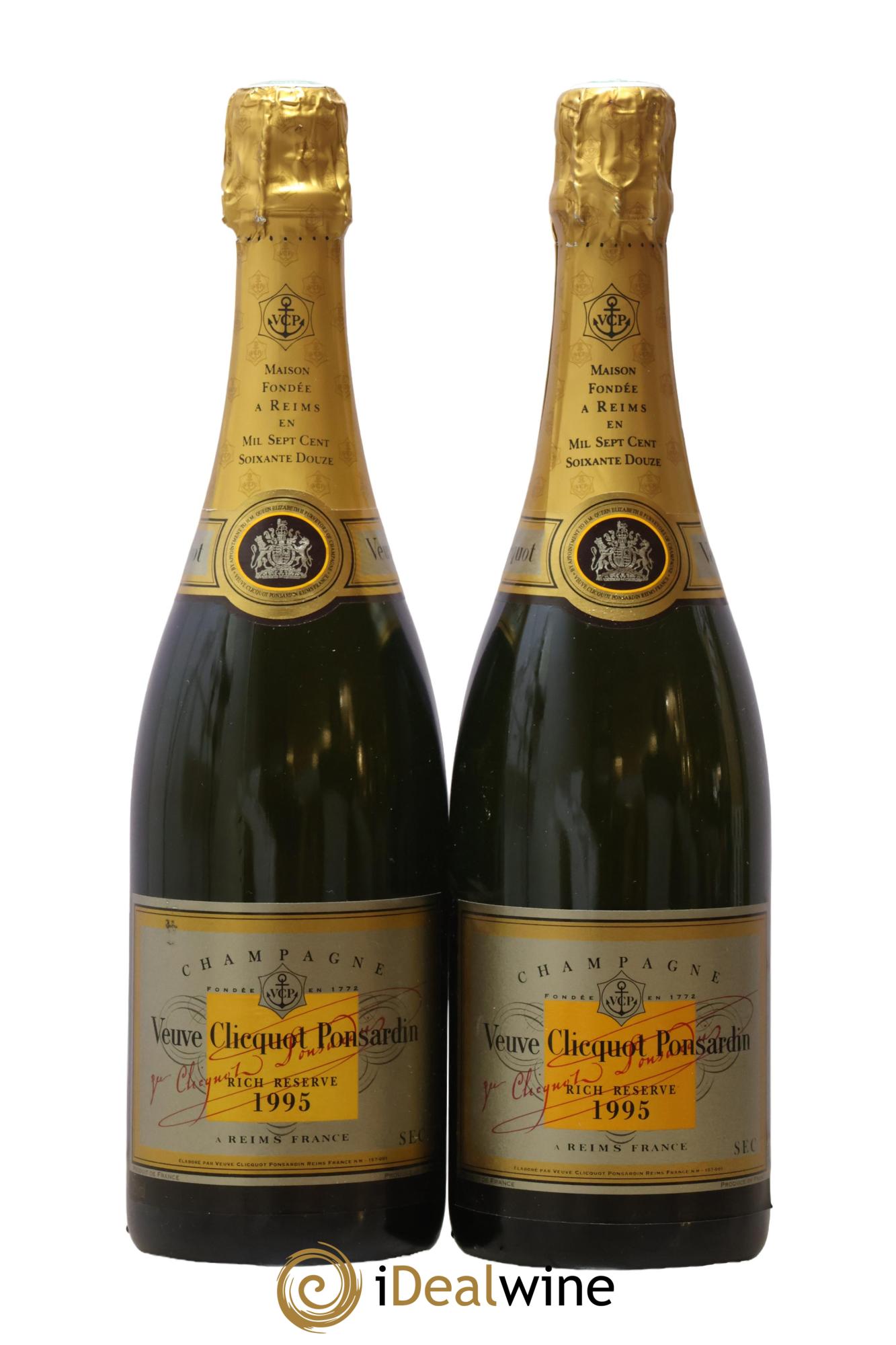 Champagne Rich Réserve Veuve Clicquot Ponsardin 1995 - Lot de 2 bouteilles - 0